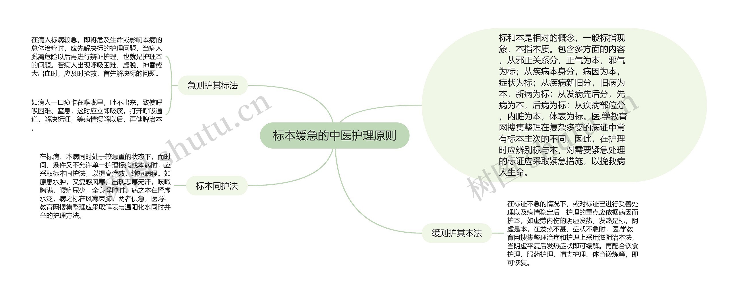 标本缓急的中医护理原则思维导图