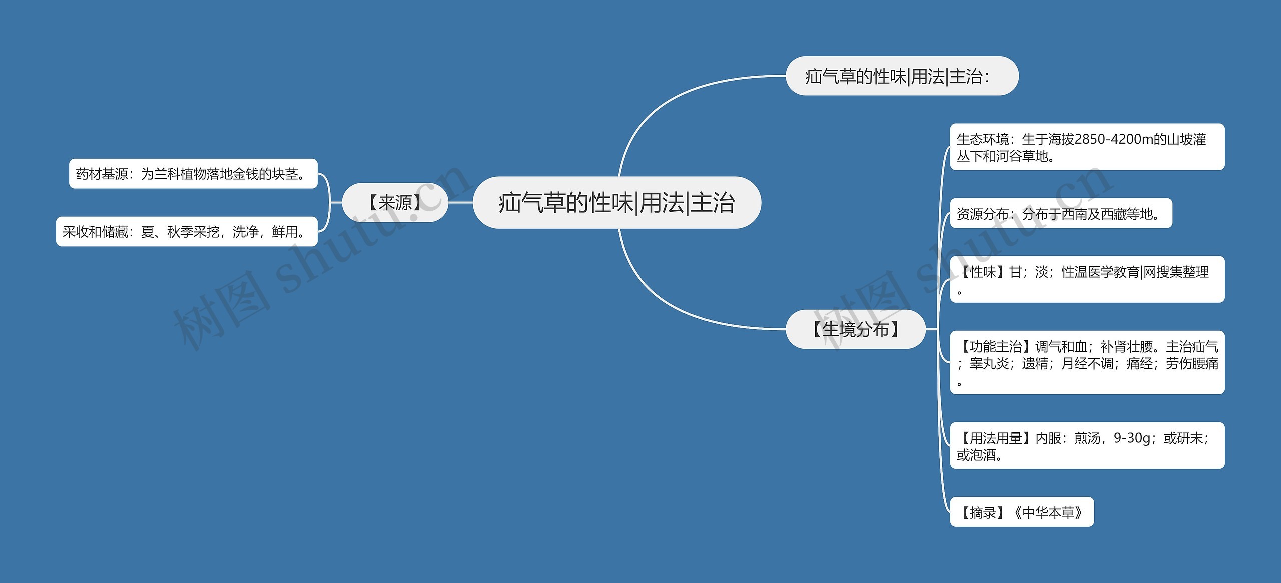 疝气草的性味|用法|主治思维导图