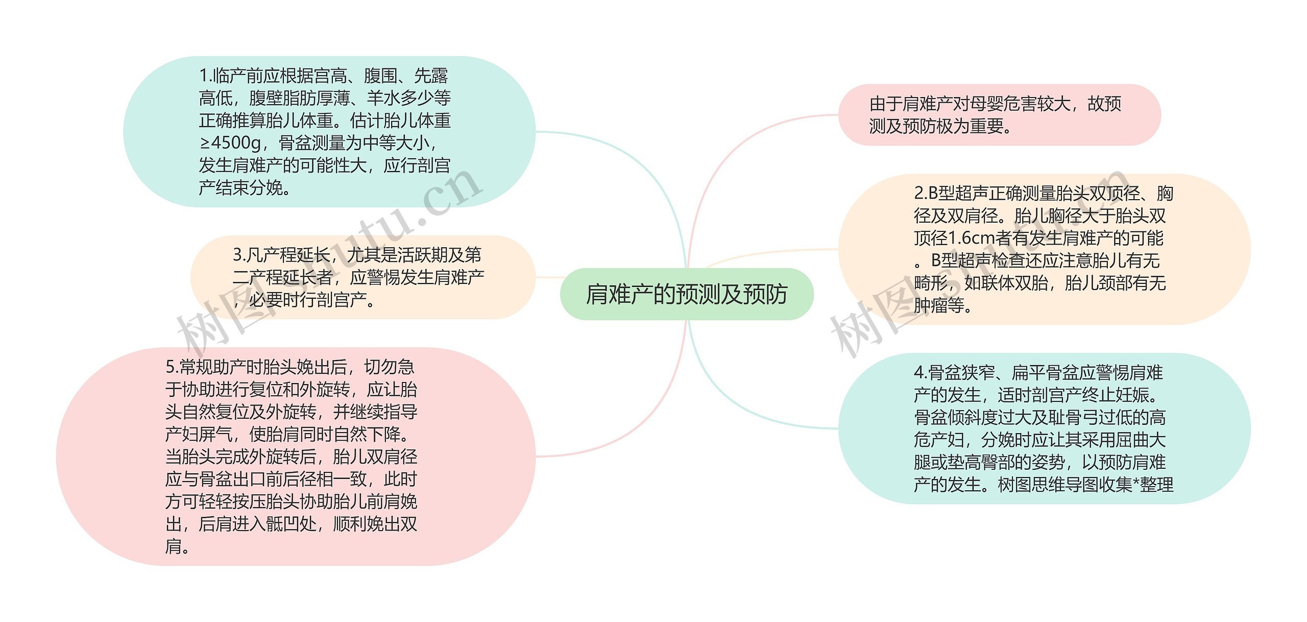 肩难产的预测及预防思维导图