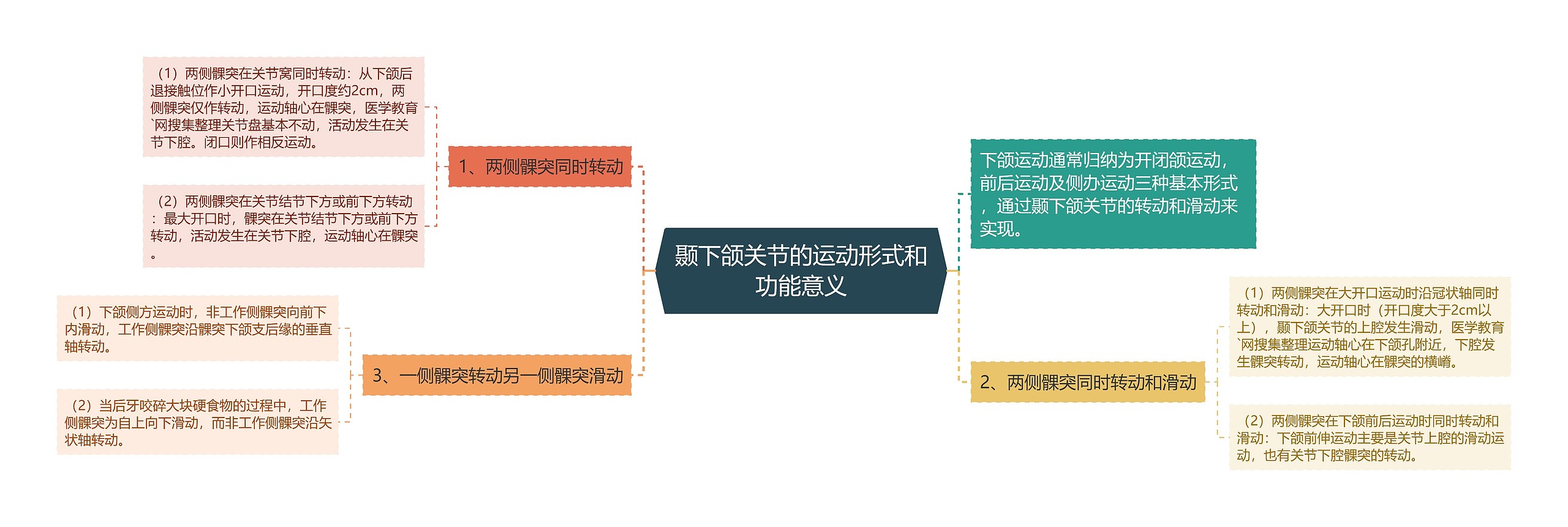 颞下颌关节的运动形式和功能意义思维导图