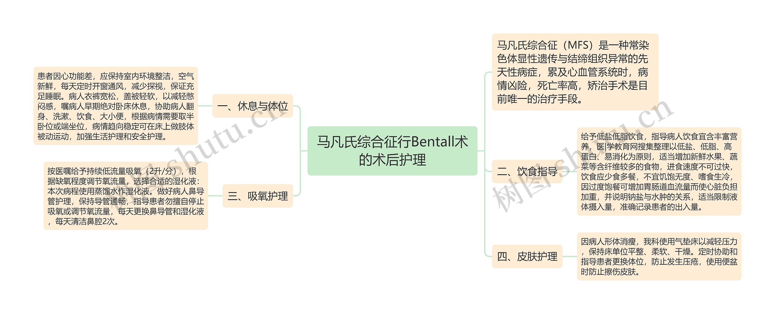 马凡氏综合征行Bentall术的术后护理思维导图