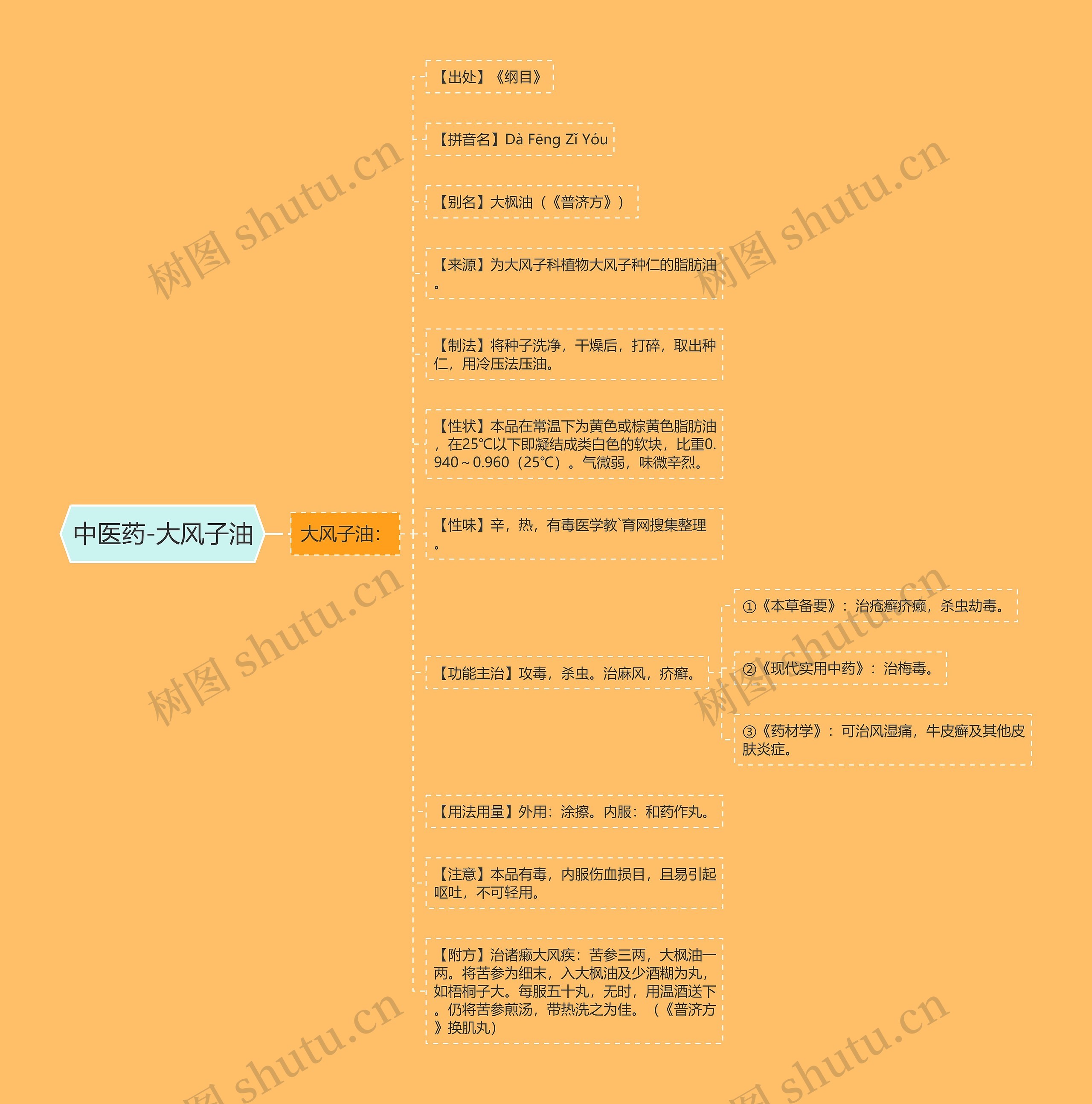 中医药-大风子油思维导图