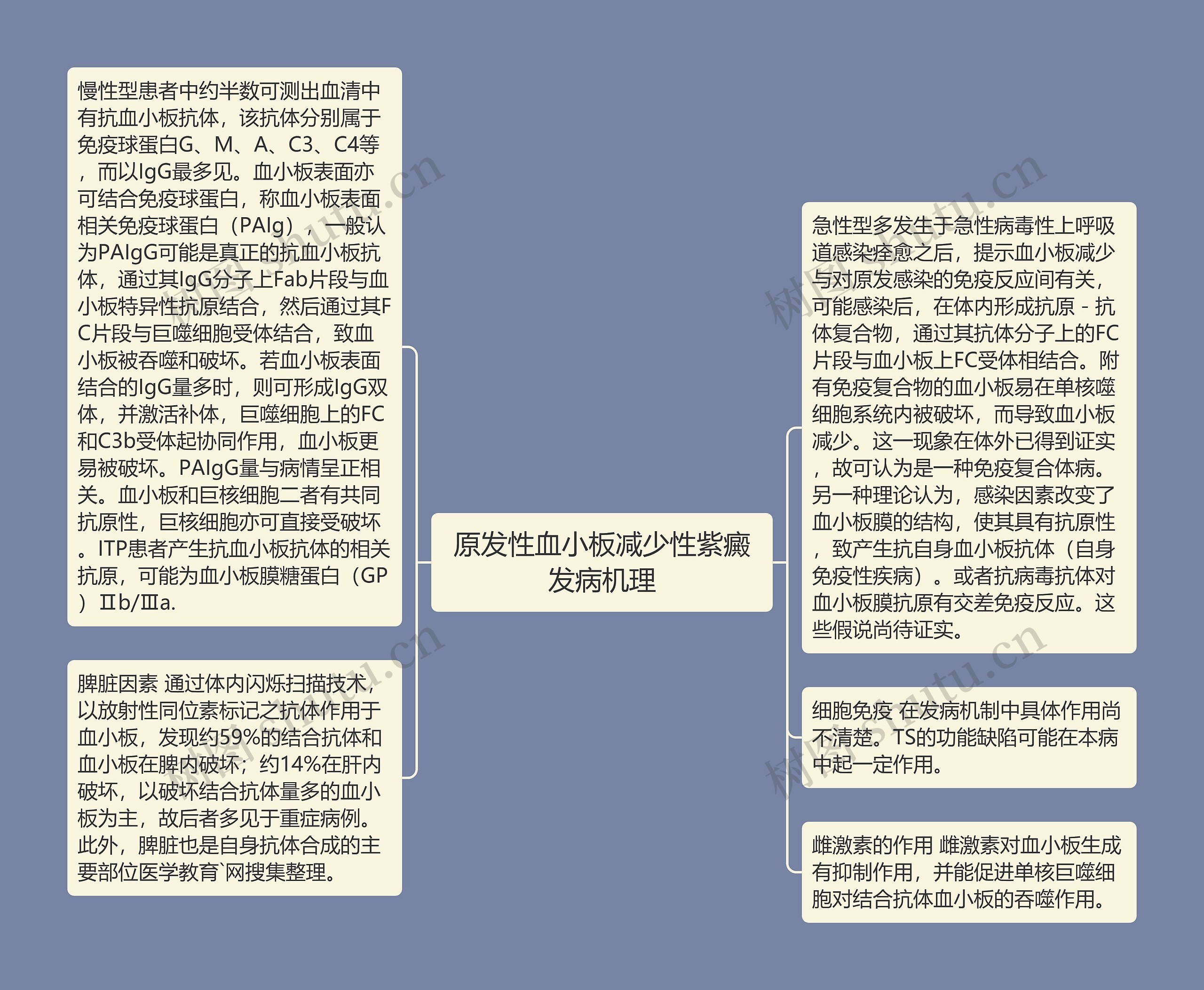 原发性血小板减少性紫癜发病机理思维导图