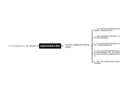 运输合同法律小常识