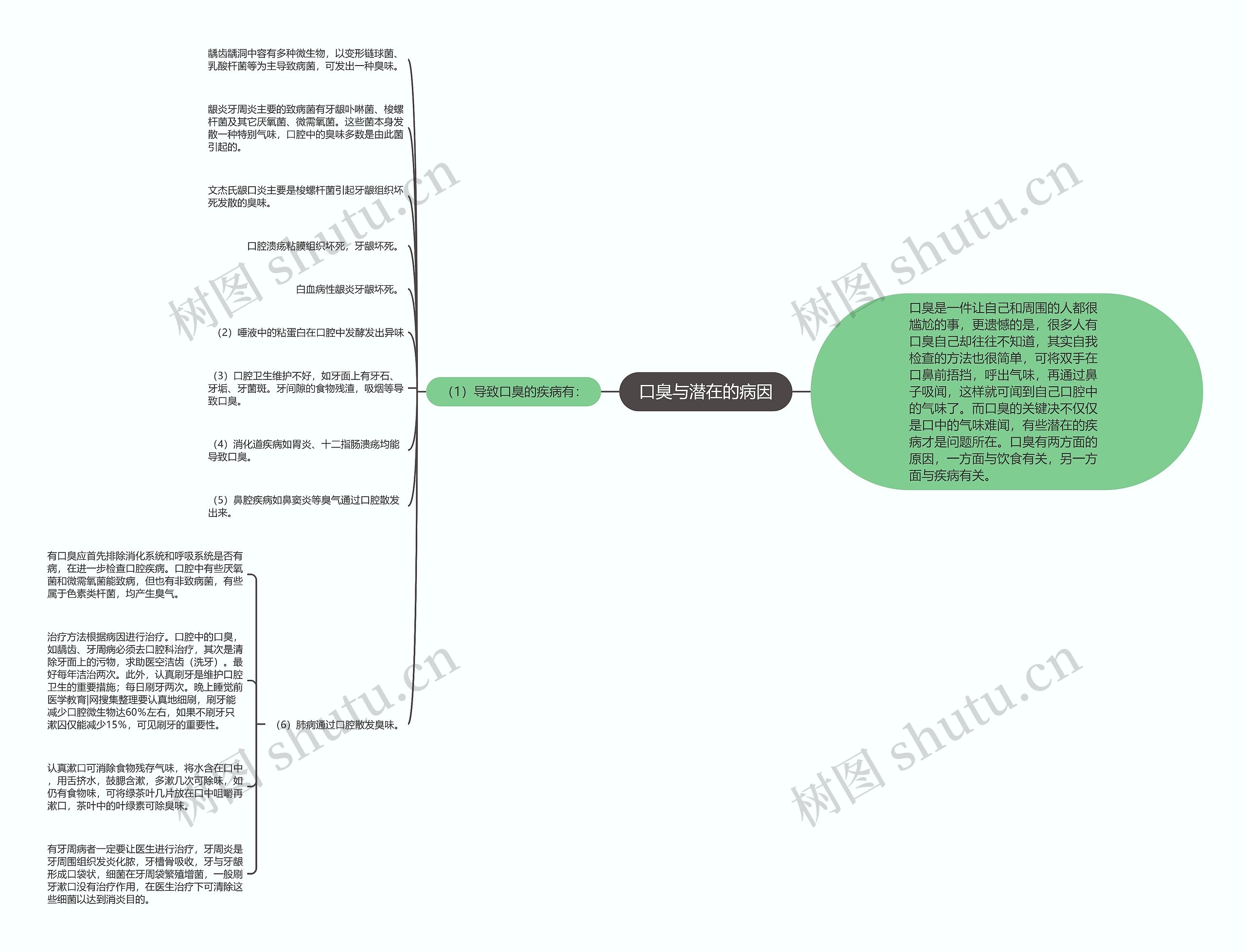 口臭与潜在的病因思维导图