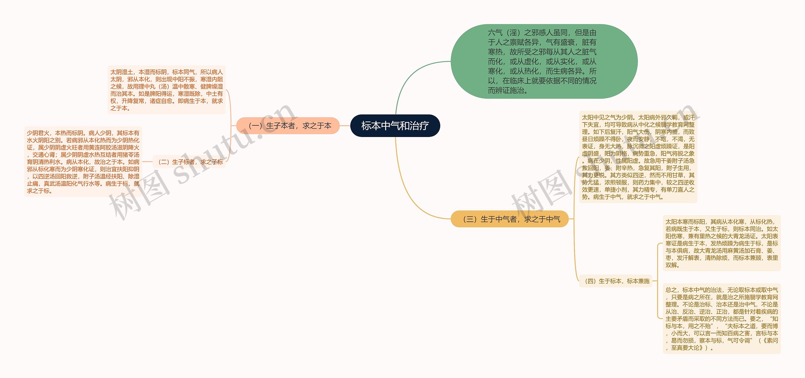 标本中气和治疗思维导图