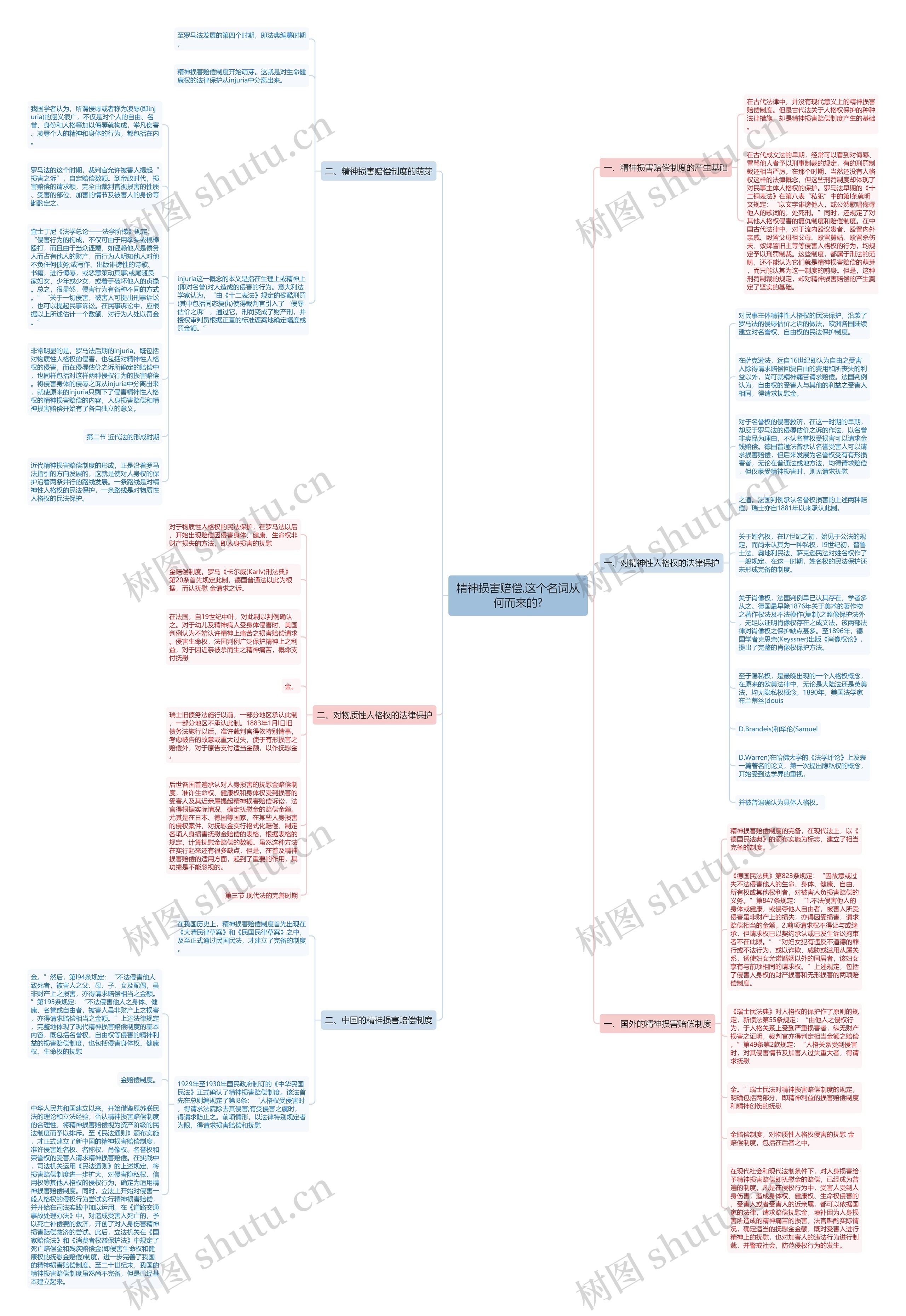 精神损害赔偿,这个名词从何而来的?思维导图