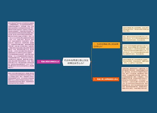 机动车在高速公路上发生故障应该怎么办？