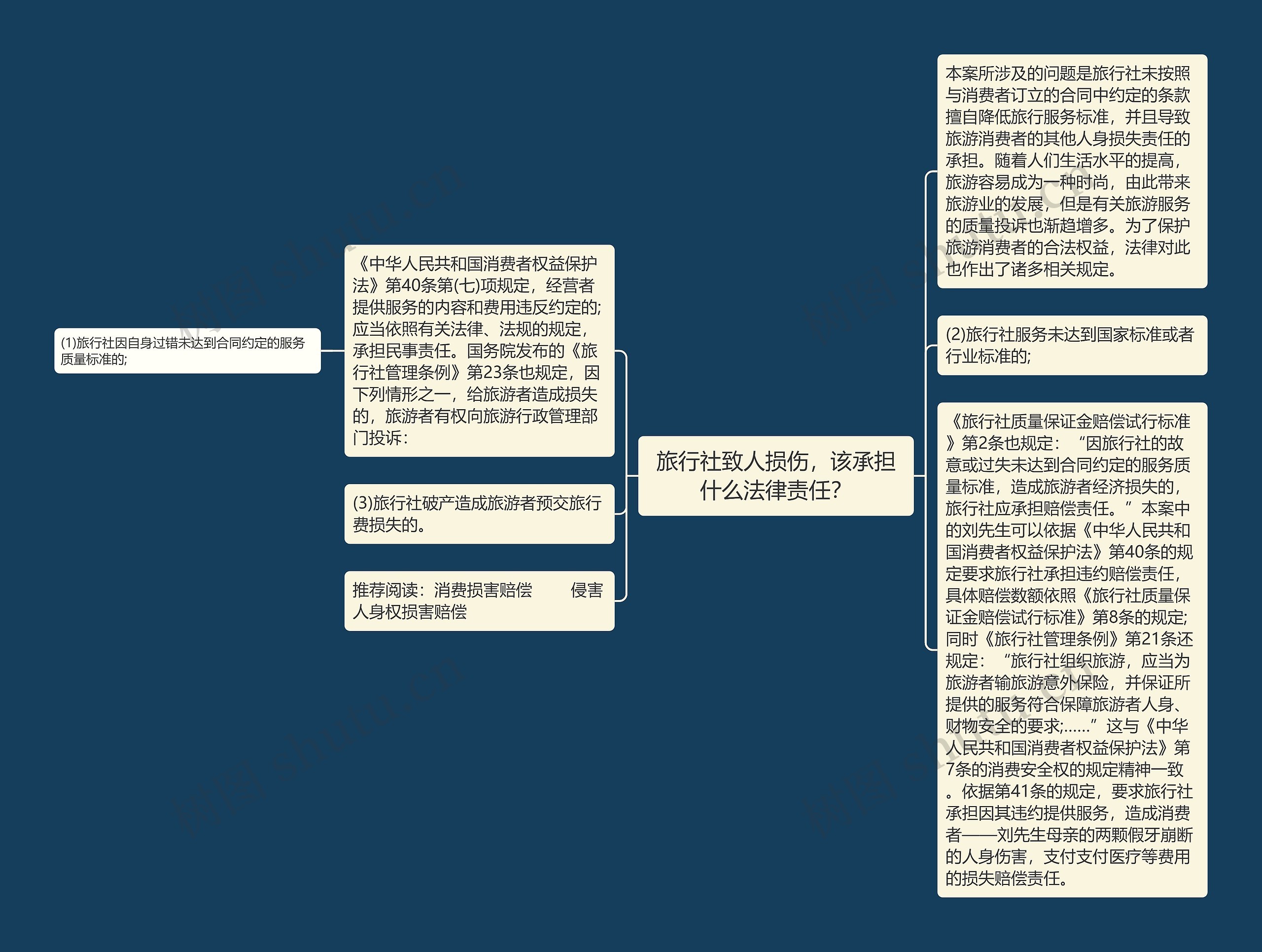 旅行社致人损伤，该承担什么法律责任？思维导图