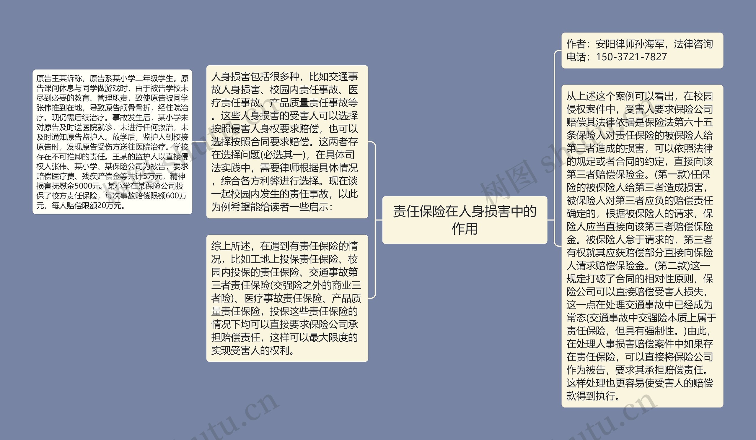 责任保险在人身损害中的作用思维导图