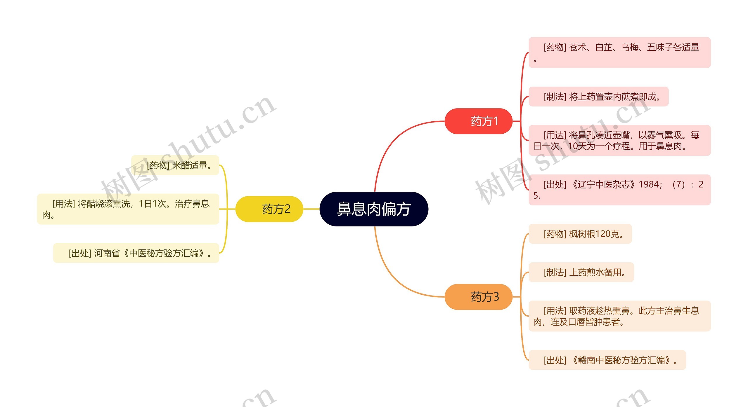 鼻息肉偏方思维导图