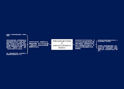 想要多些赔偿妻子做假挨罚
法院依法对车祸伤者作出赔偿裁决