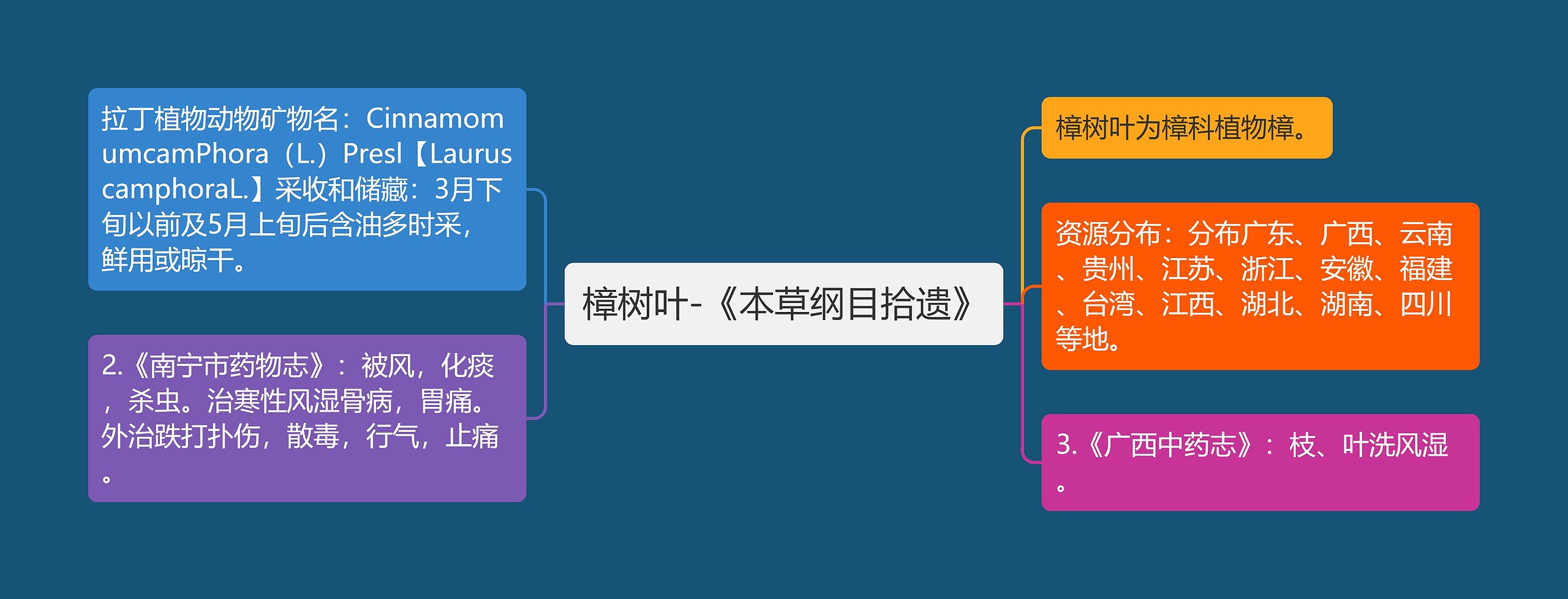 樟树叶-《本草纲目拾遗》思维导图