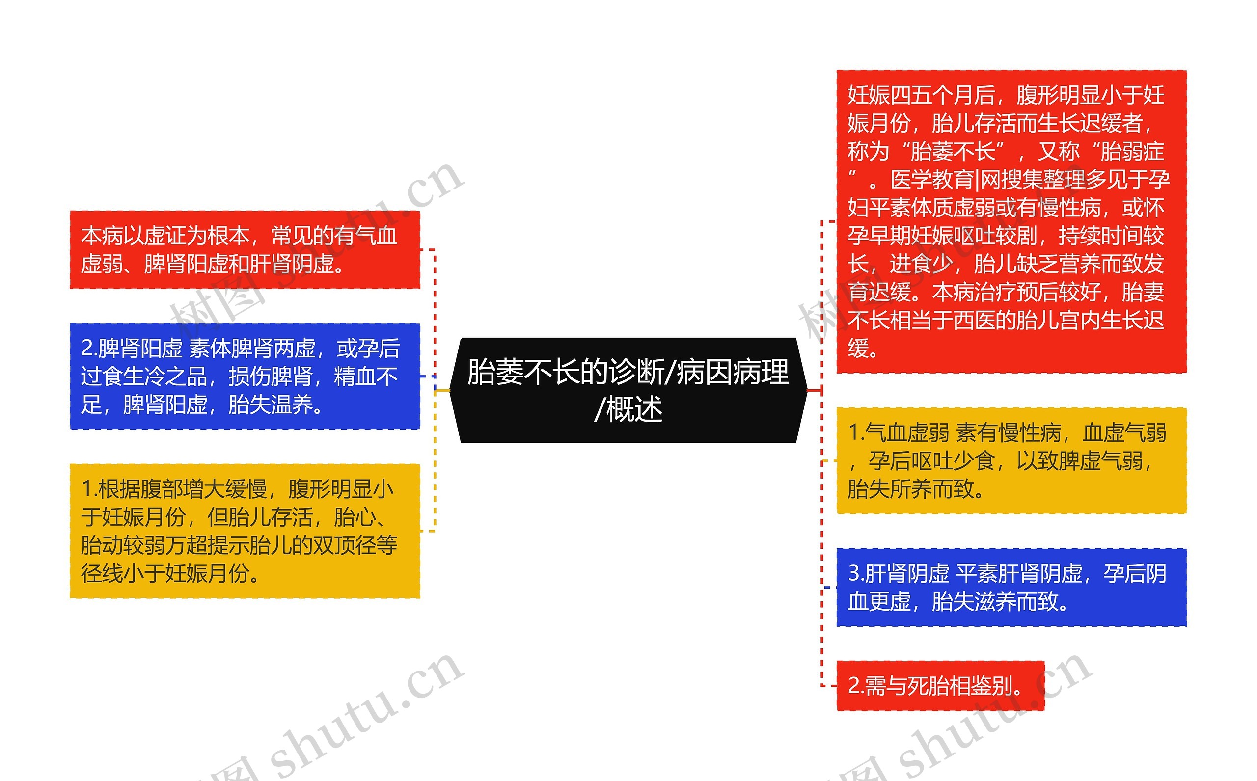 胎萎不长的诊断/病因病理/概述思维导图