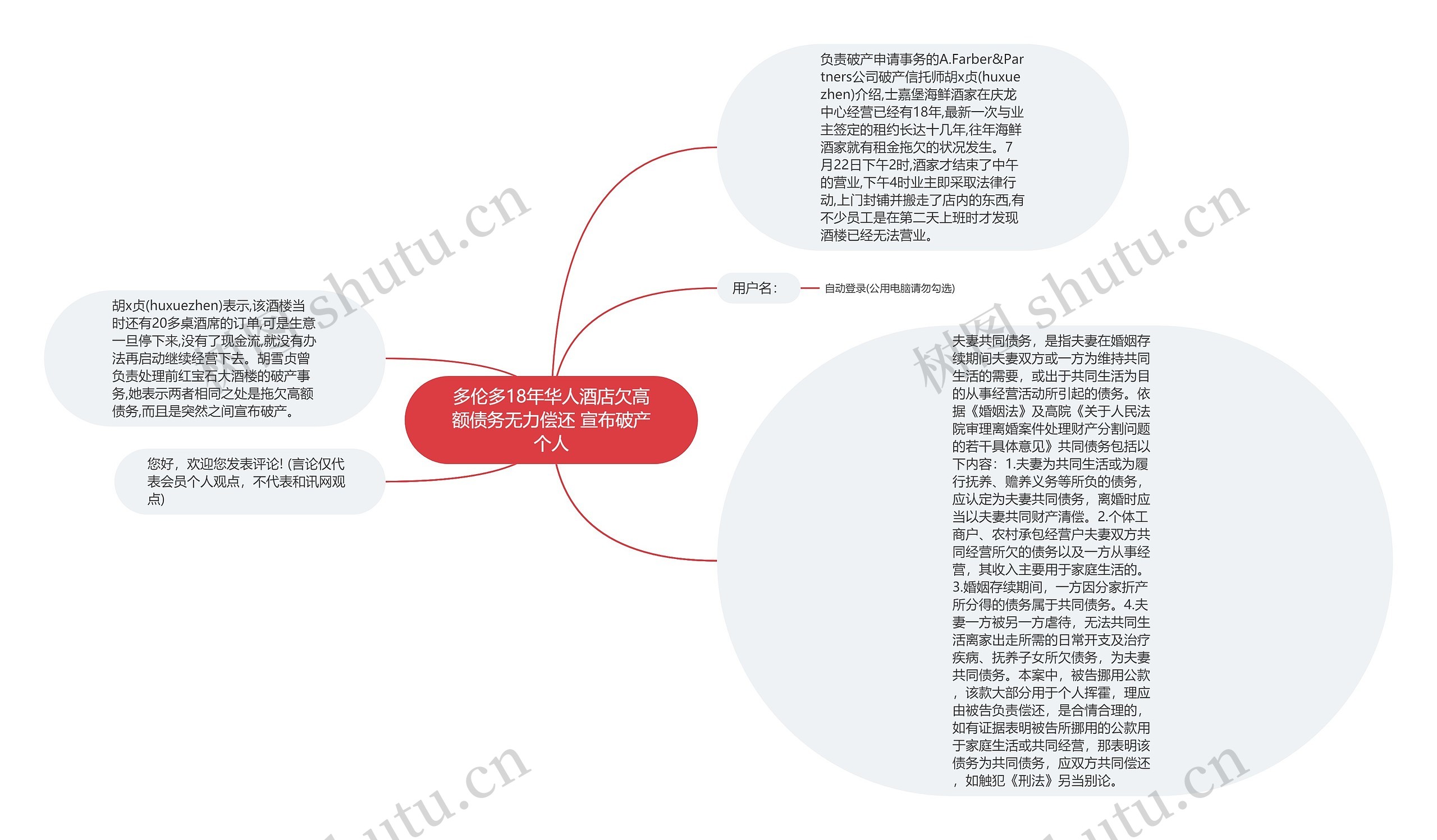 多伦多18年华人酒店欠高额债务无力偿还 宣布破产个人