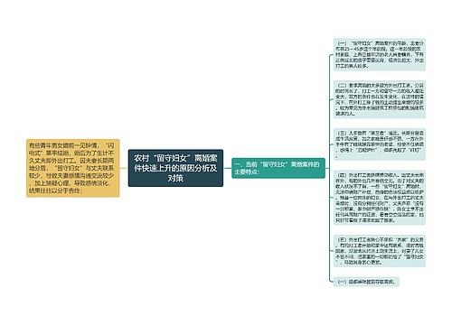 农村“留守妇女”离婚案件快速上升的原因分析及对策