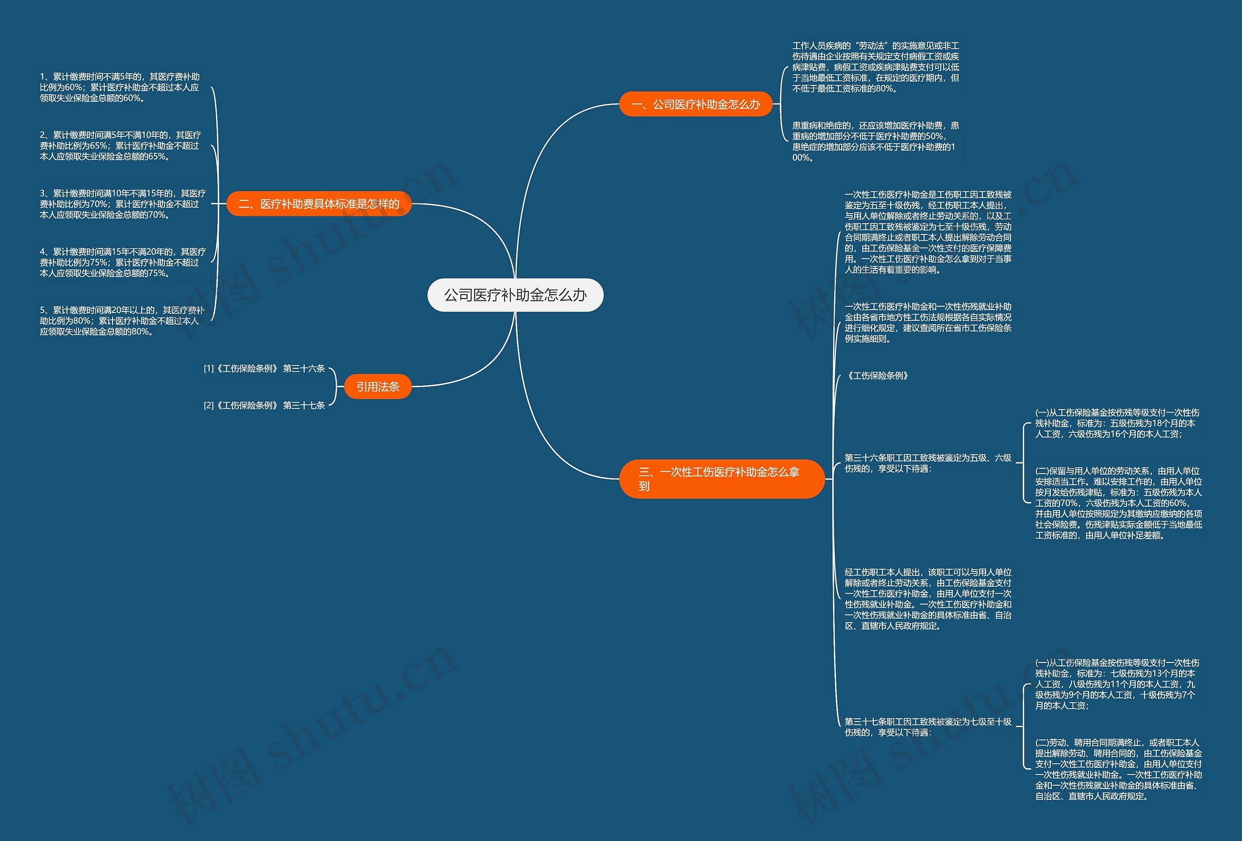 公司医疗补助金怎么办思维导图高清图 公司医疗补助金怎么办思维导图