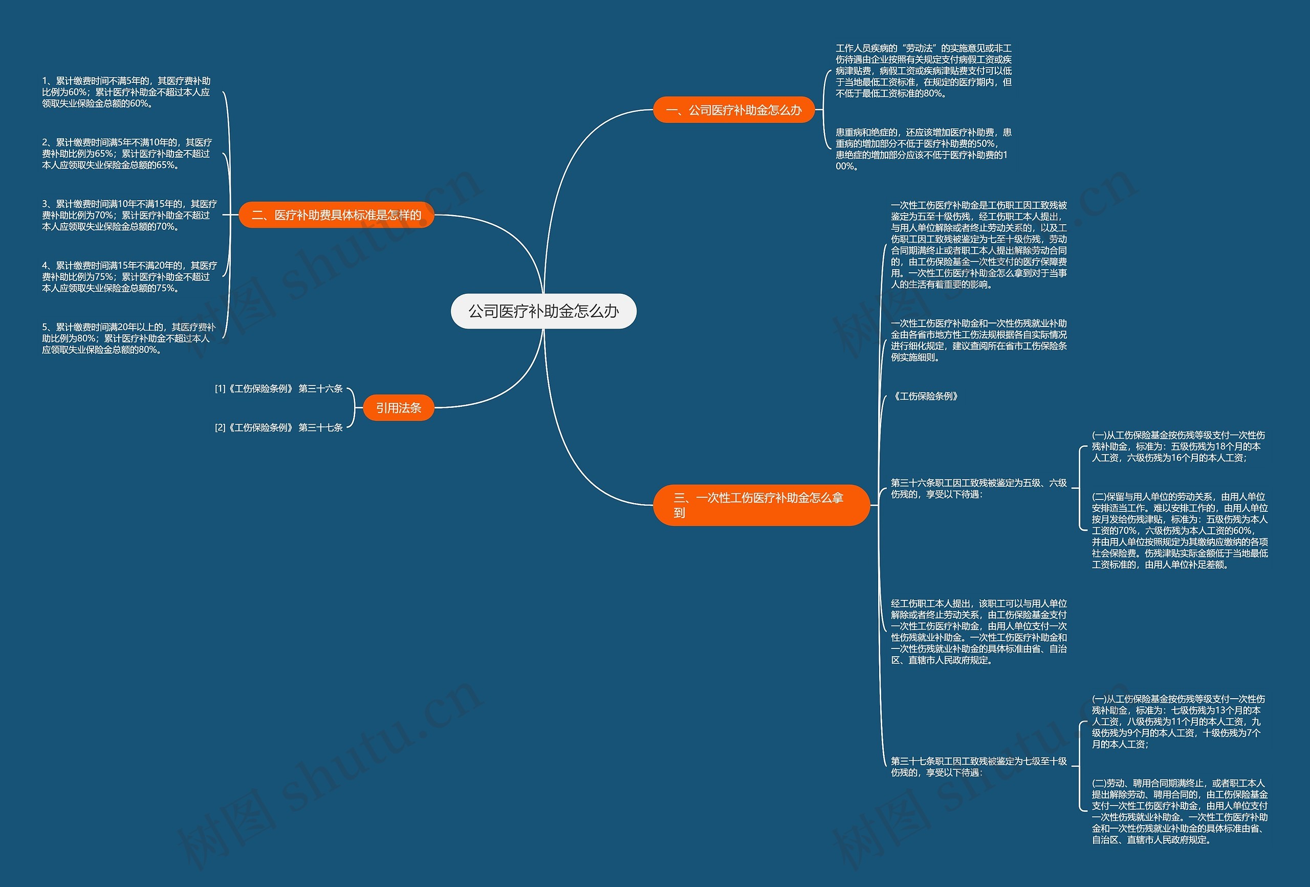 公司医疗补助金怎么办思维导图