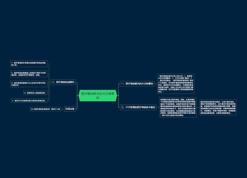 医疗事故解决的方式有哪些