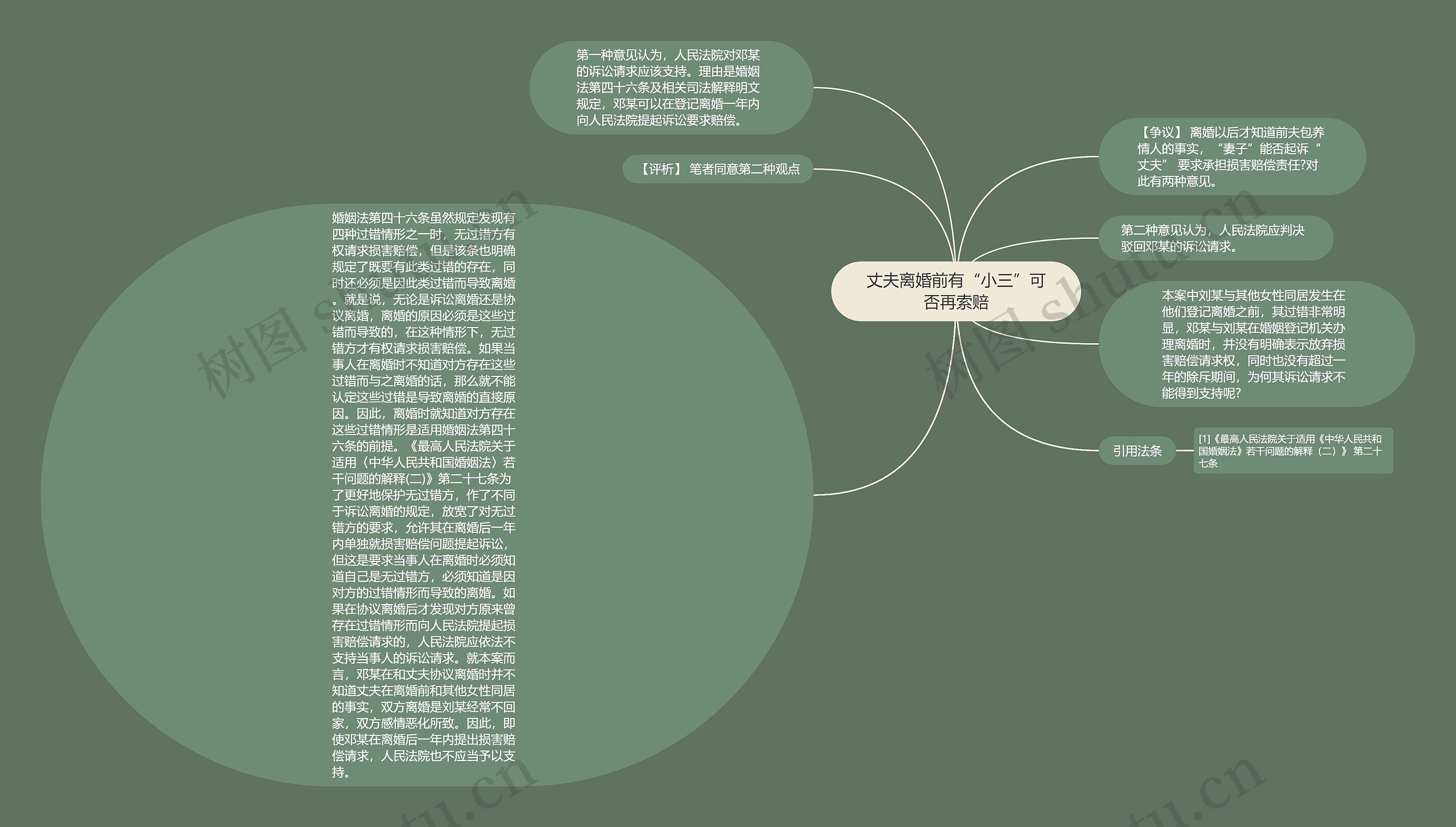 丈夫离婚前有“小三”可否再索赔思维导图