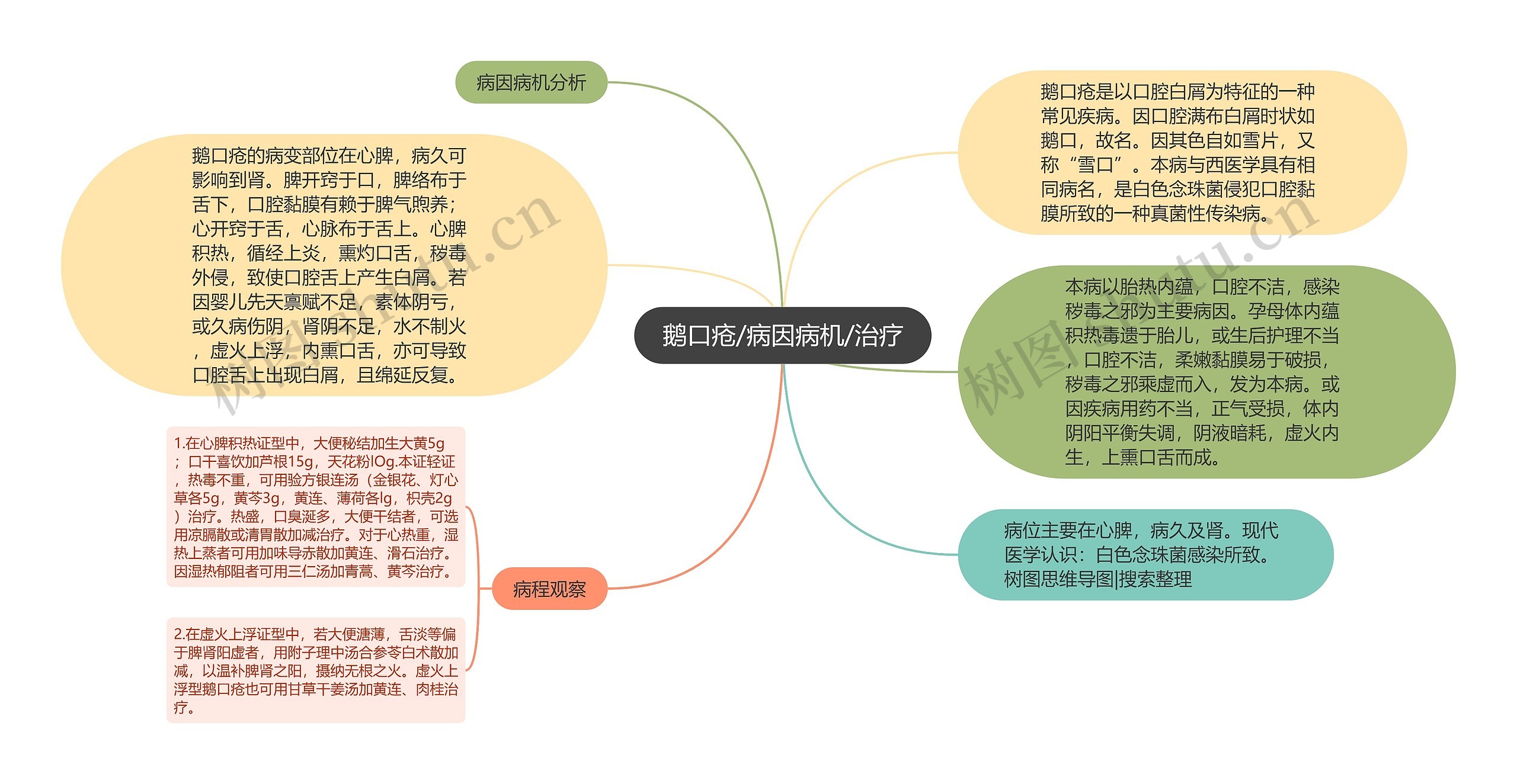 鹅口疮/病因病机/治疗思维导图