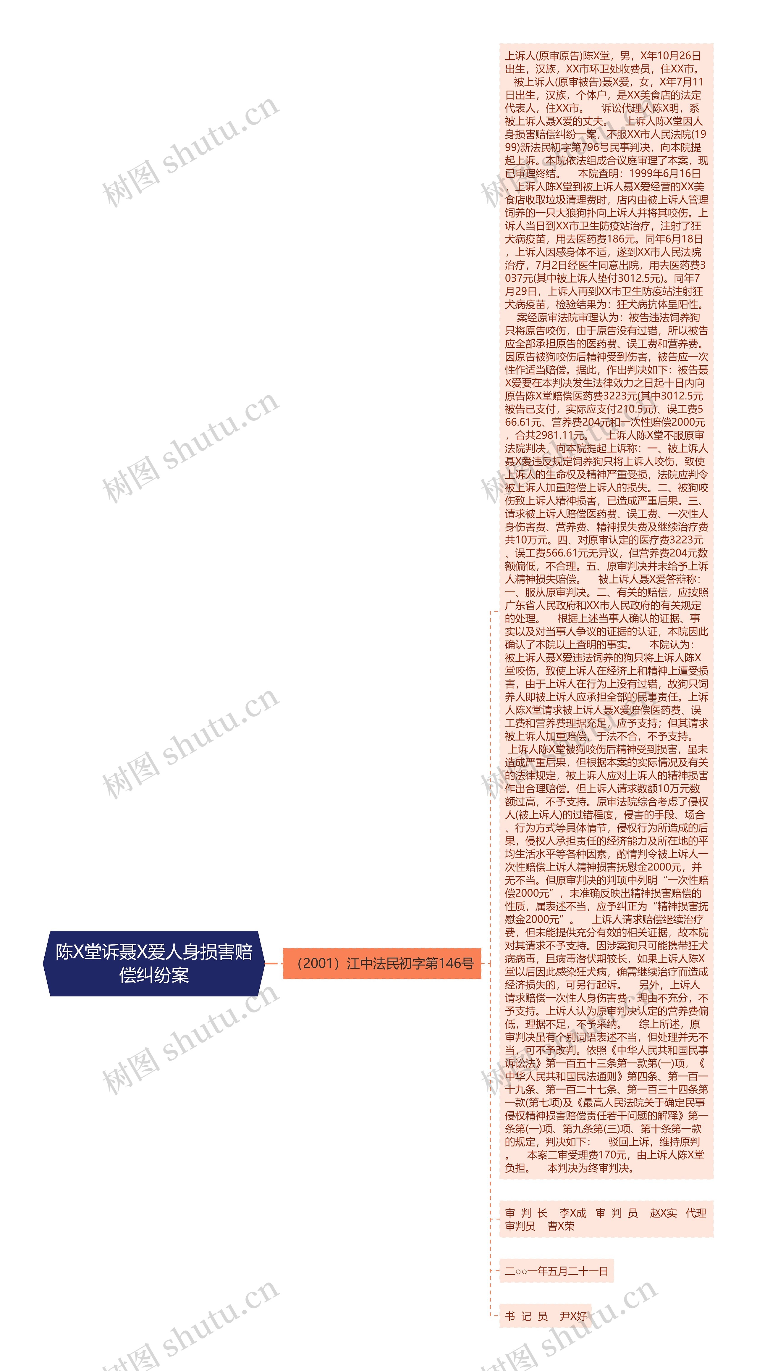 陈X堂诉聂X爱人身损害赔偿纠纷案思维导图