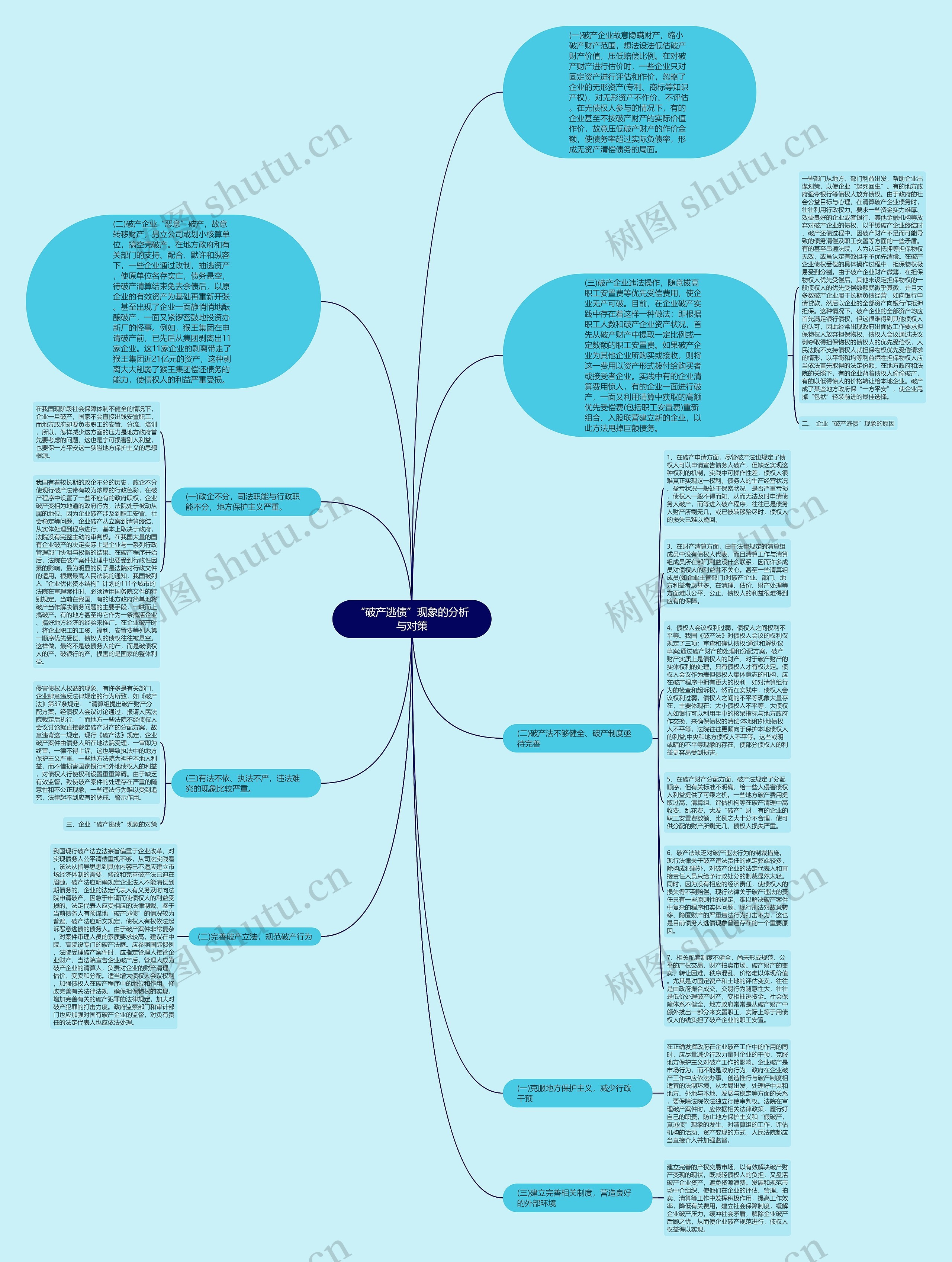 “破产逃债”现象的分析与对策思维导图