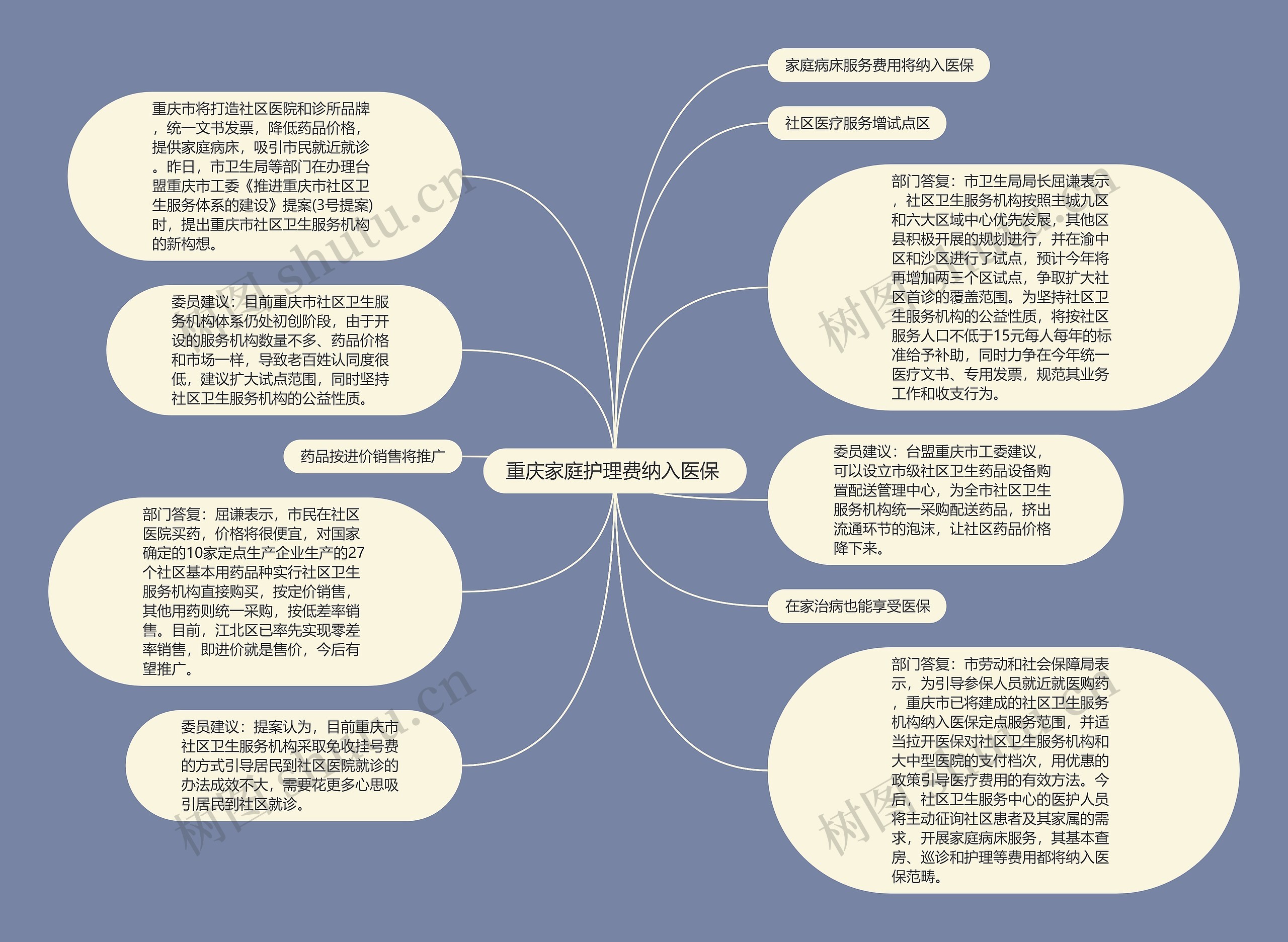 重庆家庭护理费纳入医保 思维导图