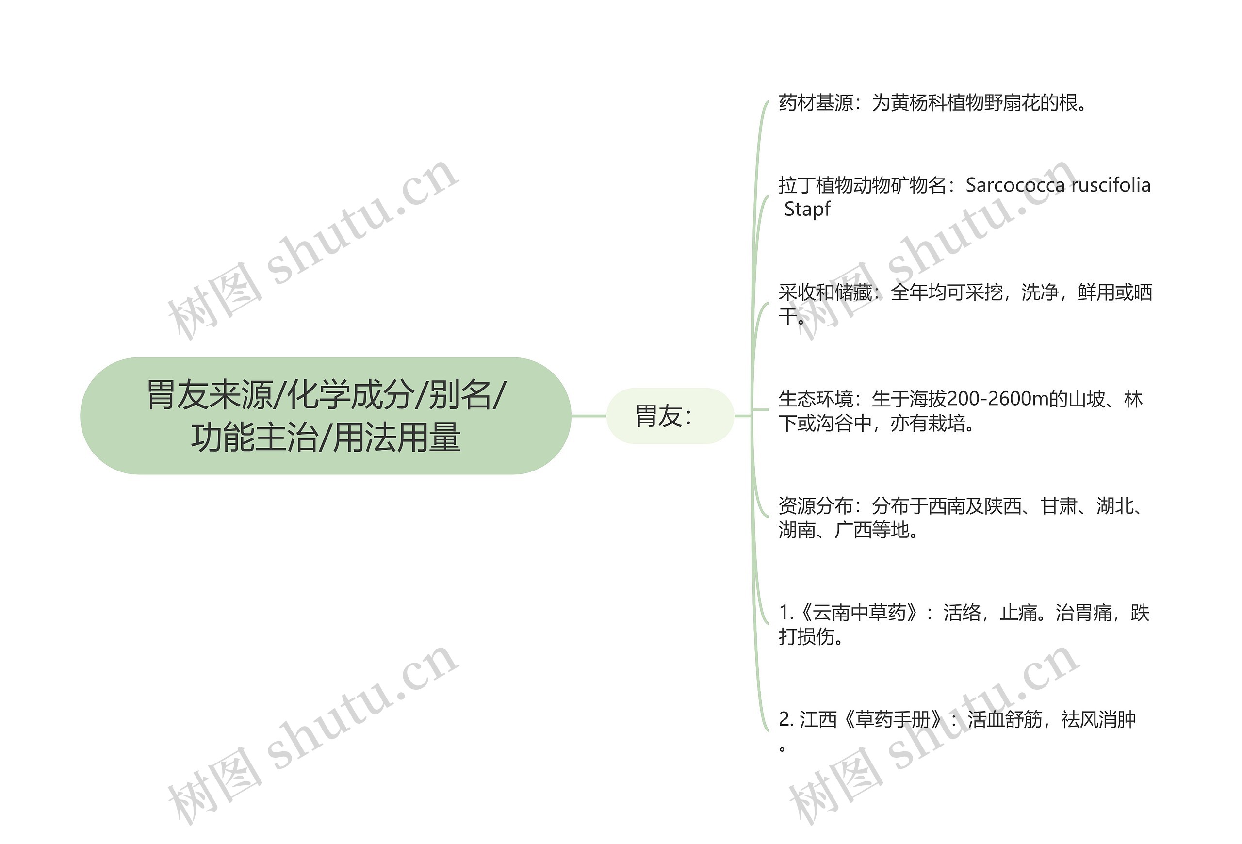 胃友来源/化学成分/别名/功能主治/用法用量
