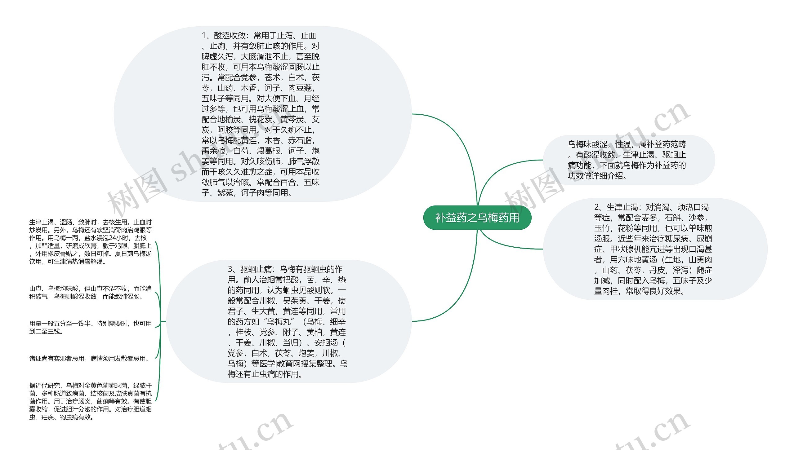 补益药之乌梅药用思维导图