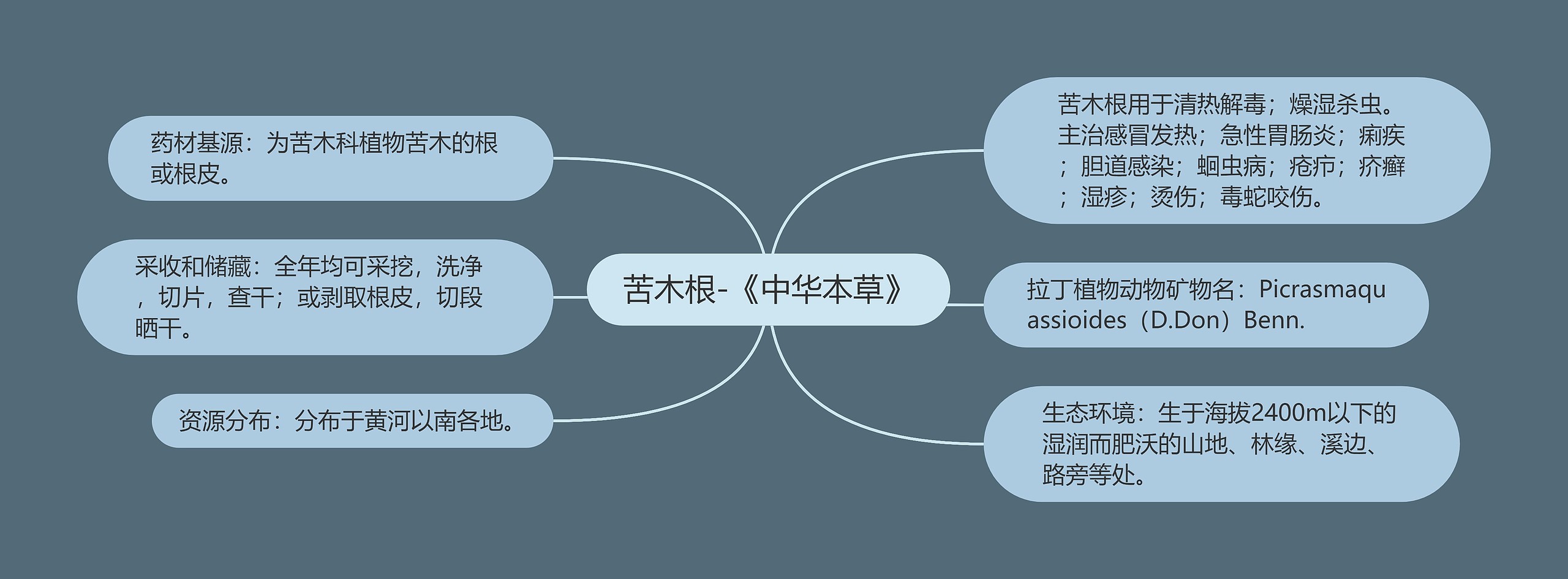 苦木根-《中华本草》思维导图