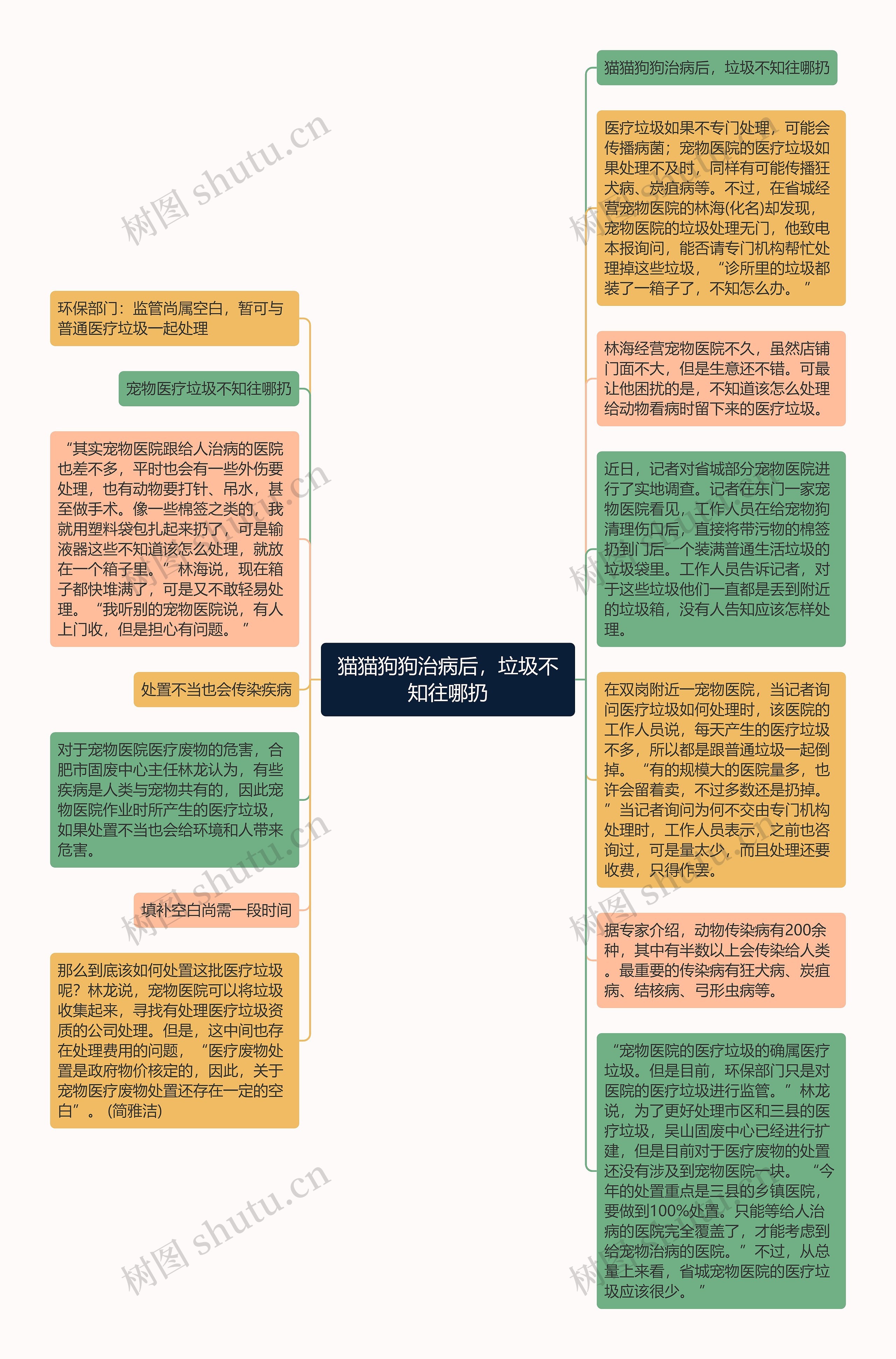 猫猫狗狗治病后，垃圾不知往哪扔思维导图