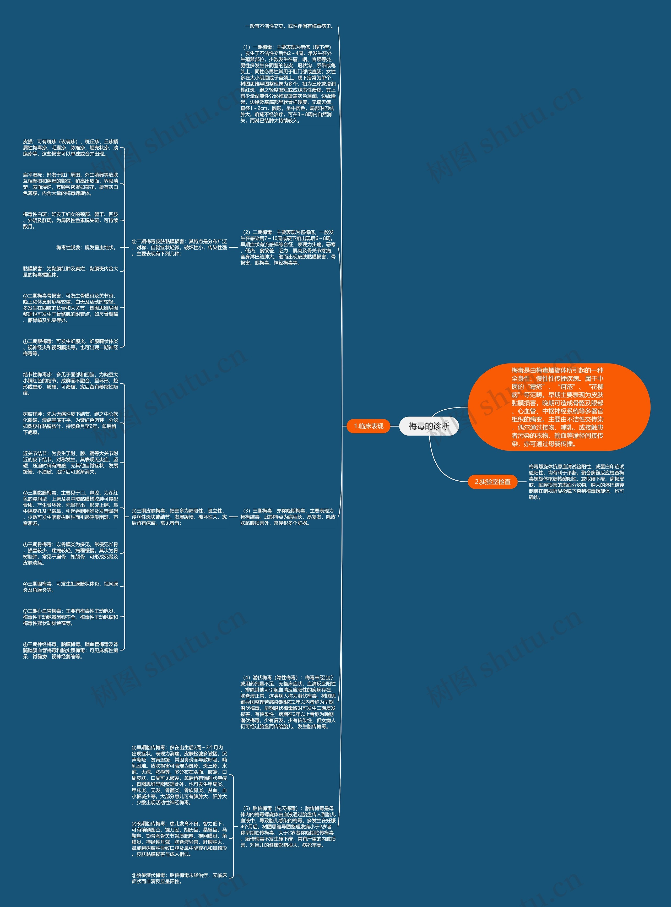 梅毒的诊断思维导图