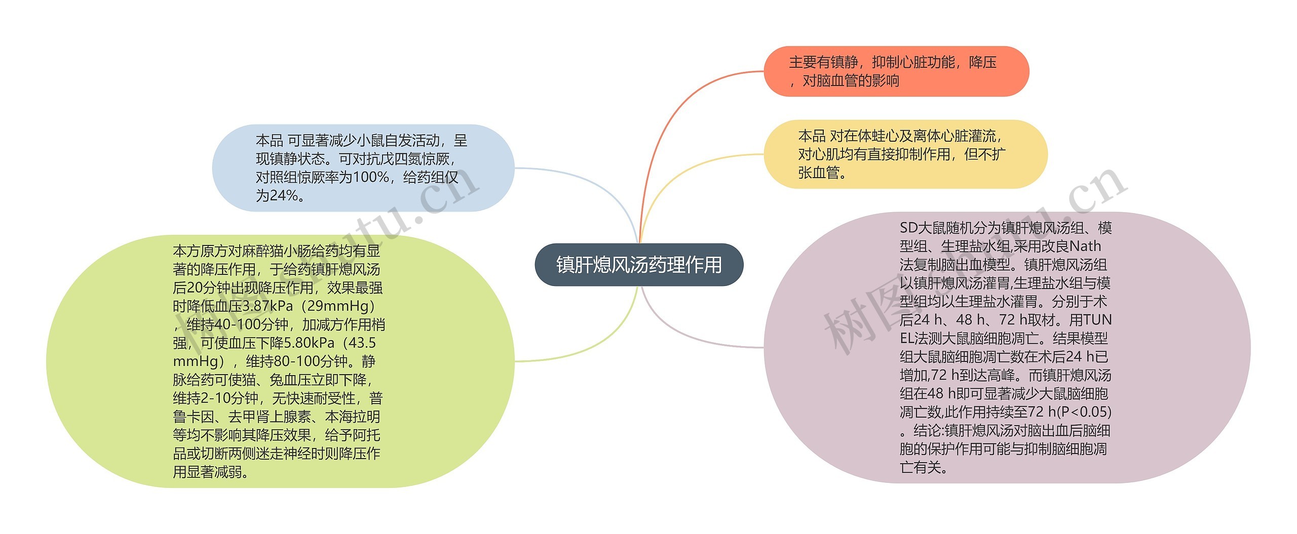 镇肝熄风汤药理作用思维导图