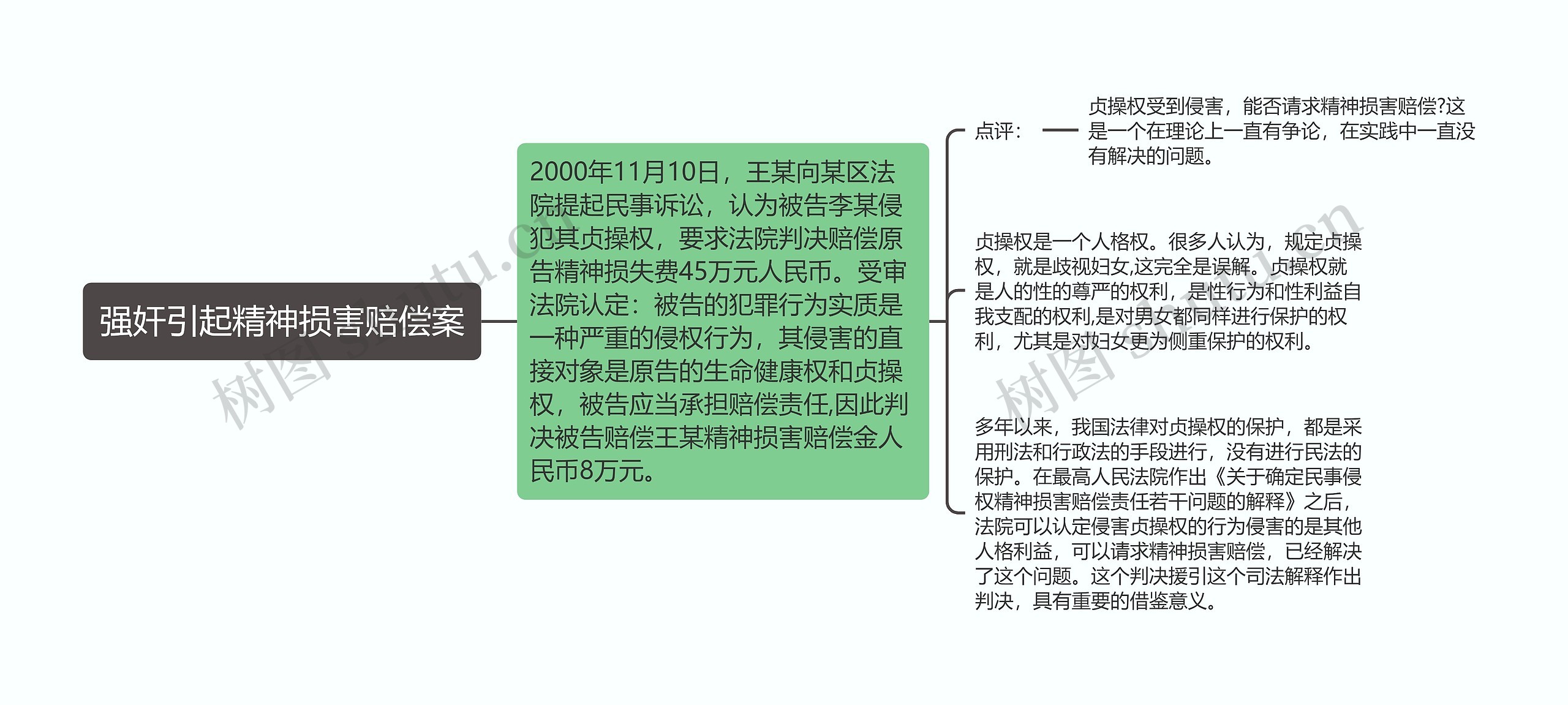 强奸引起精神损害赔偿案思维导图