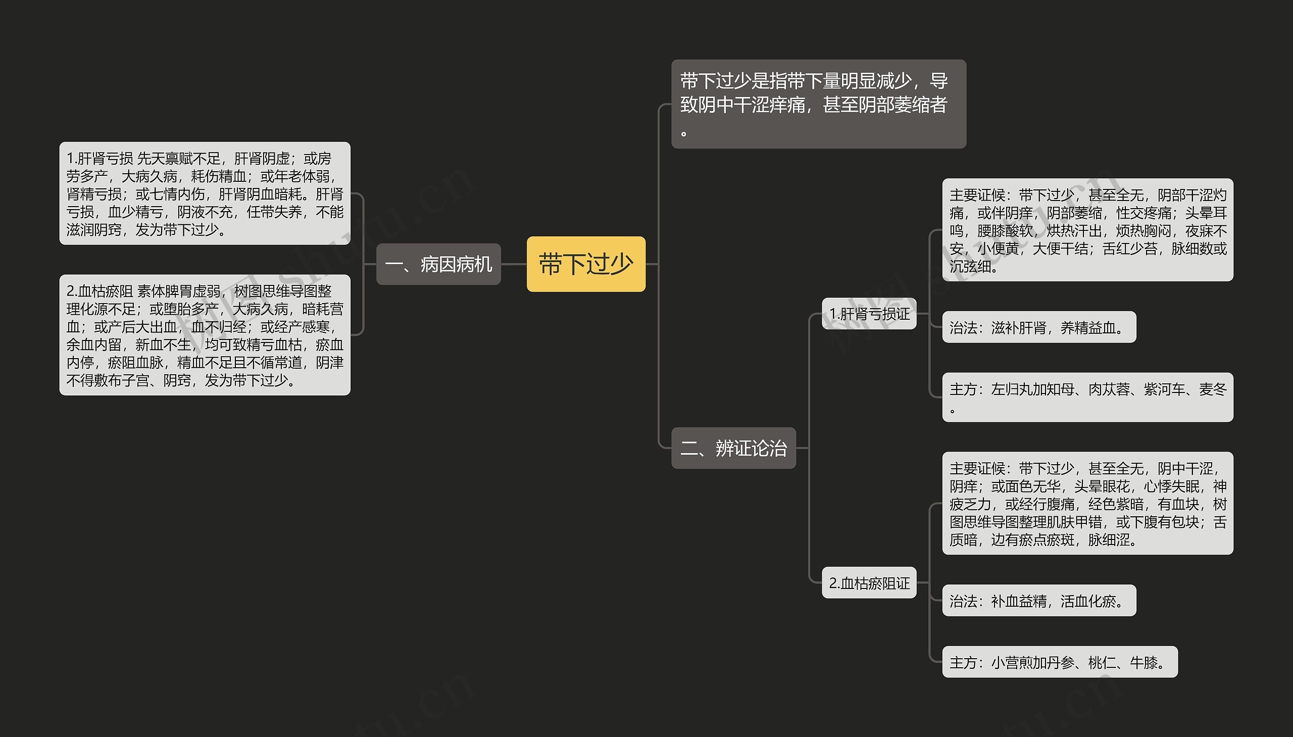 带下过少思维导图