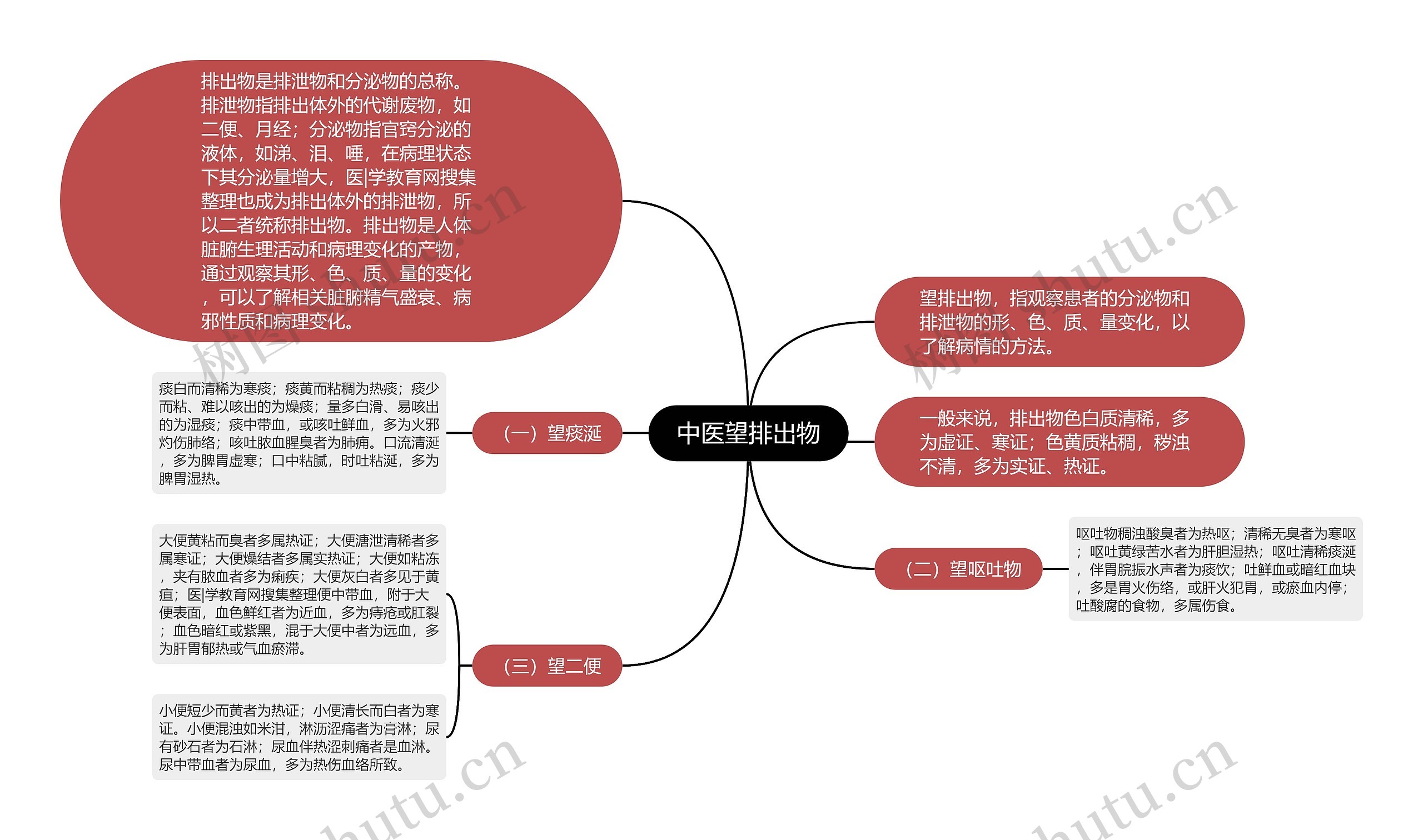 中医望排出物思维导图