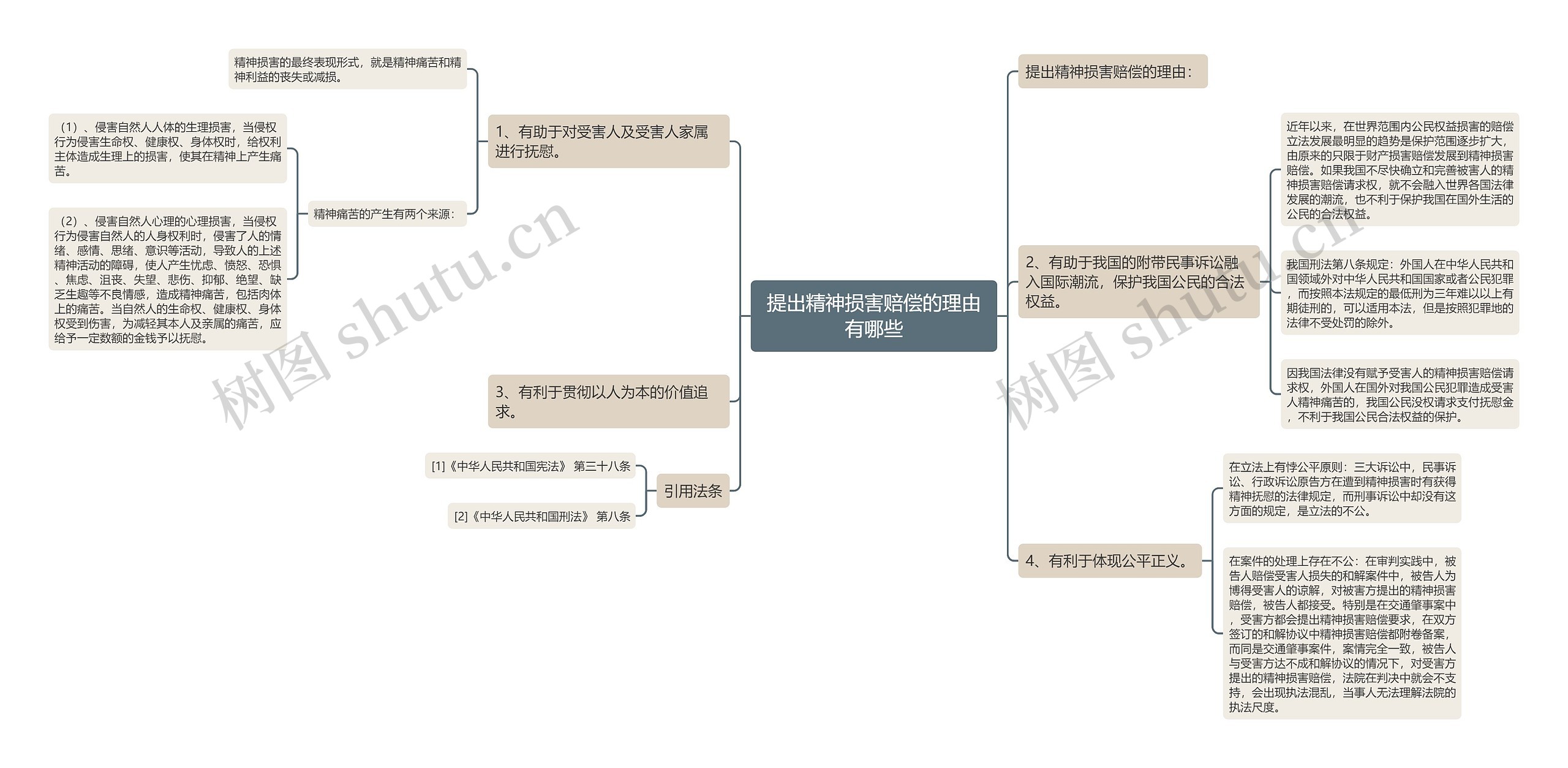 提出精神损害赔偿的理由有哪些思维导图
