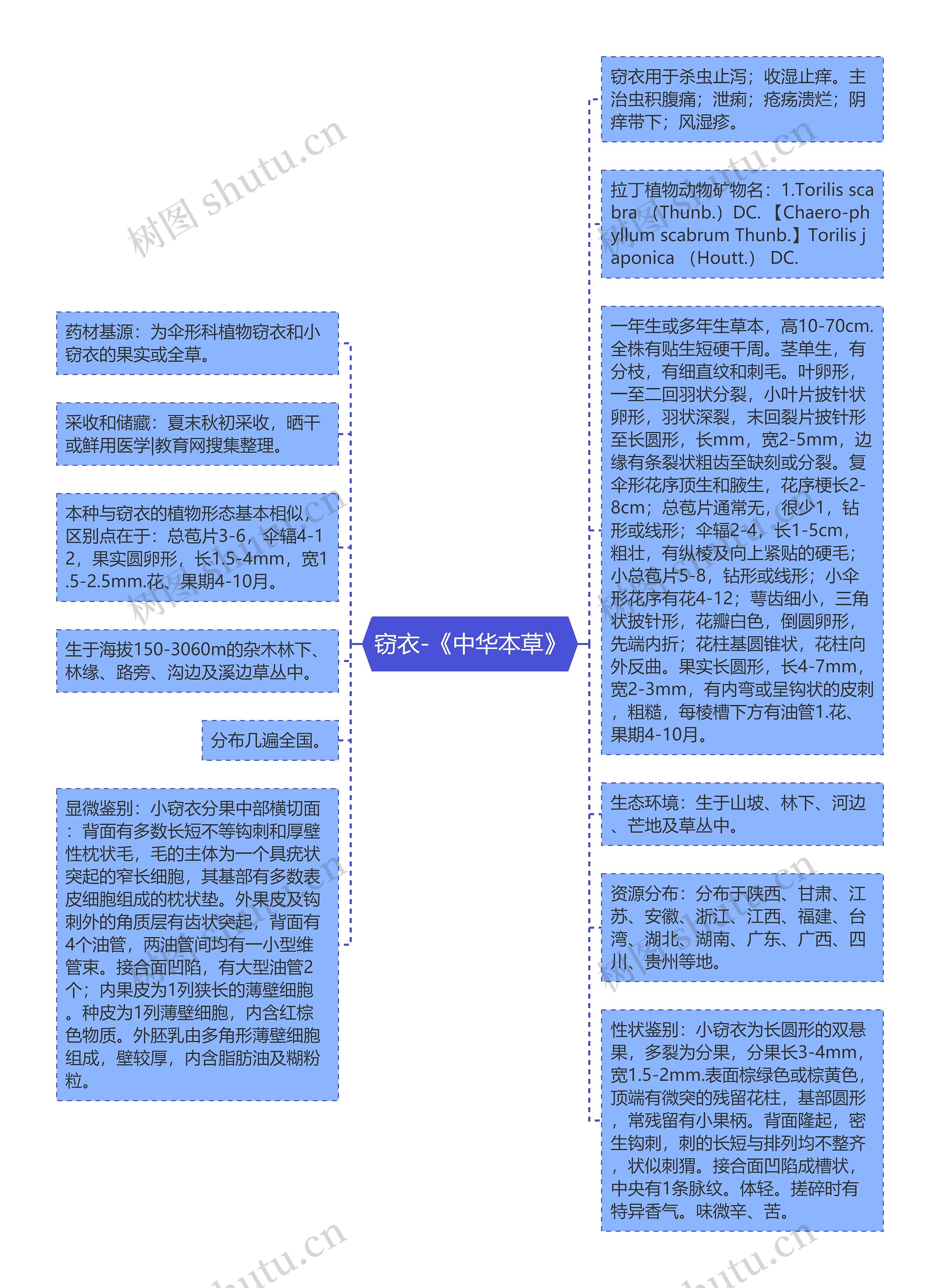 窃衣-《中华本草》思维导图