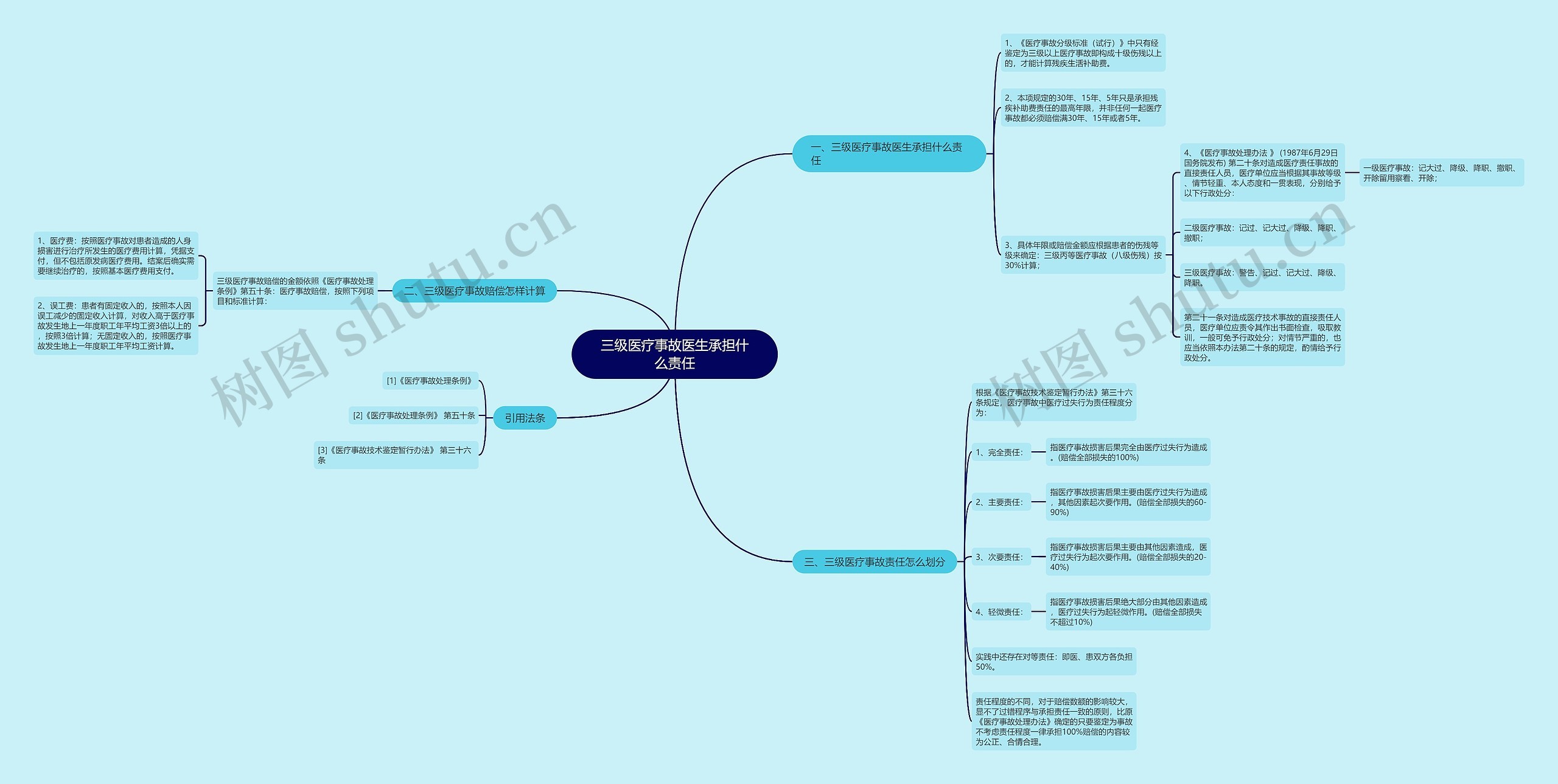 三级医疗事故医生承担什么责任思维导图