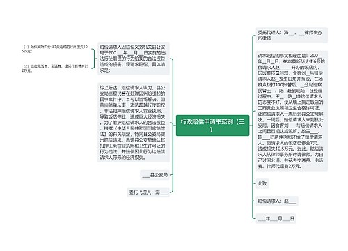 行政赔偿申请书范例（三）