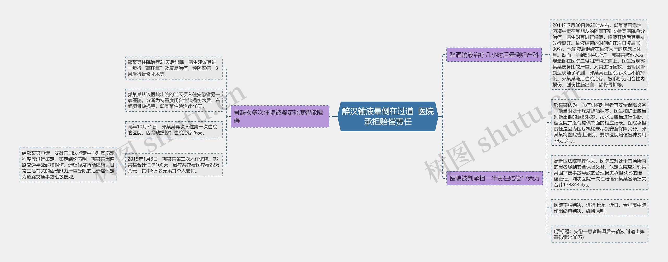 醉汉输液晕倒在过道  医院承担赔偿责任思维导图