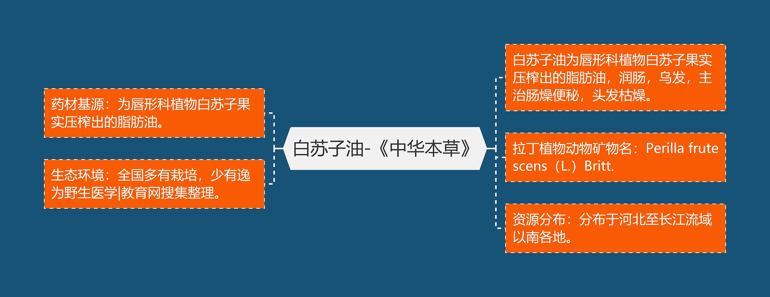 白苏子油-《中华本草》思维导图
