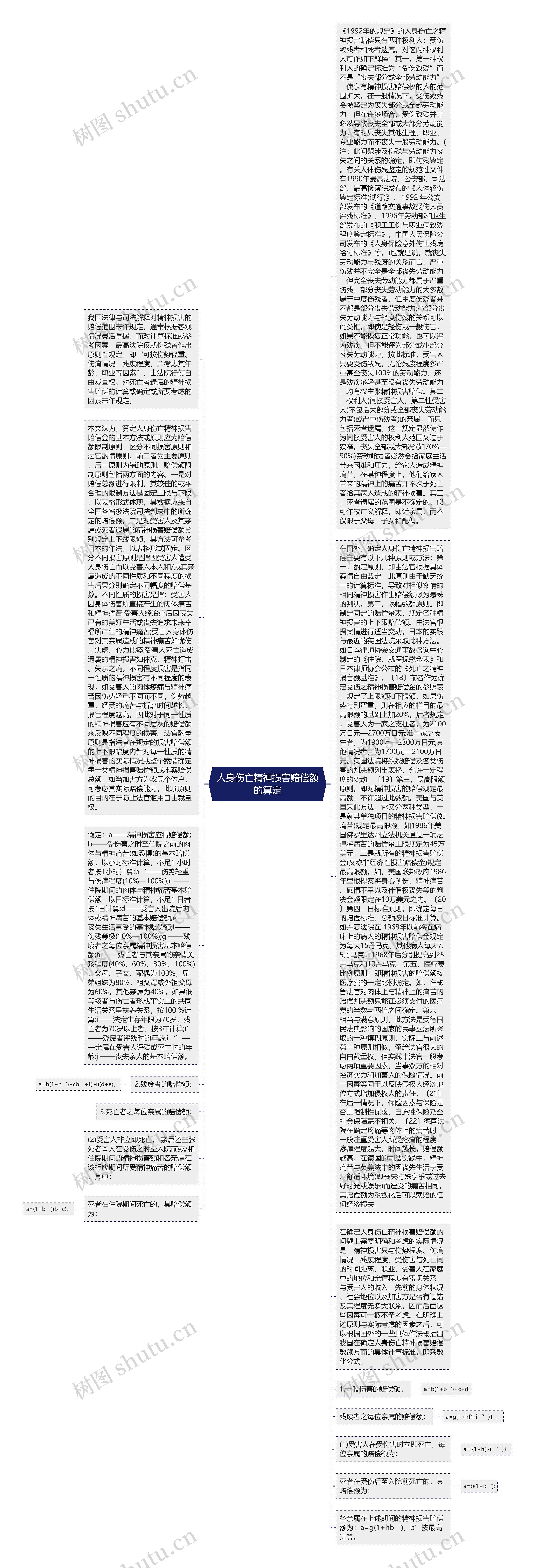 人身伤亡精神损害赔偿额的算定思维导图