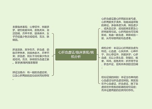 心肝血虚证/临床表现/病机分析