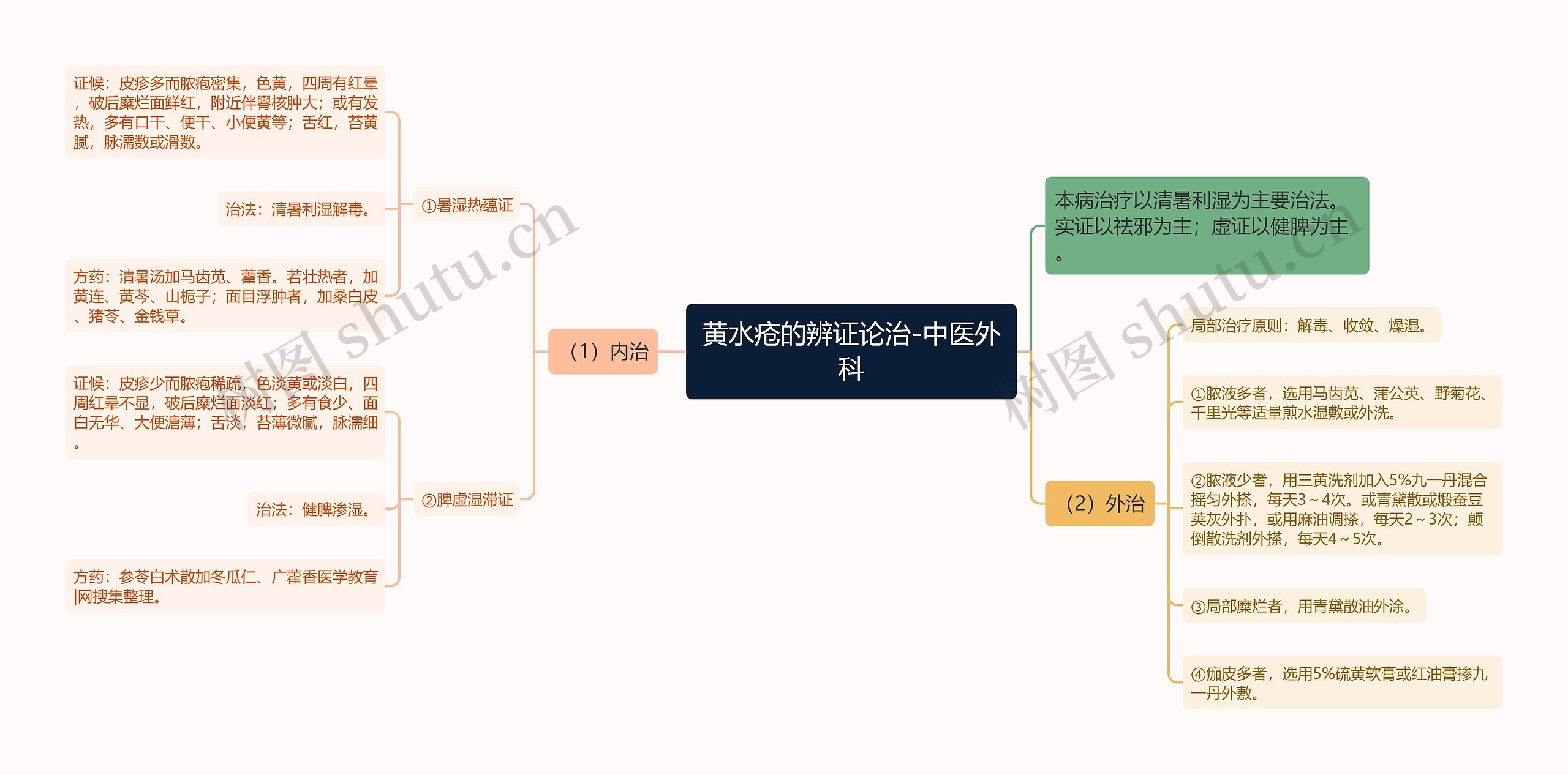 黄水疮的辨证论治-中医外科思维导图
