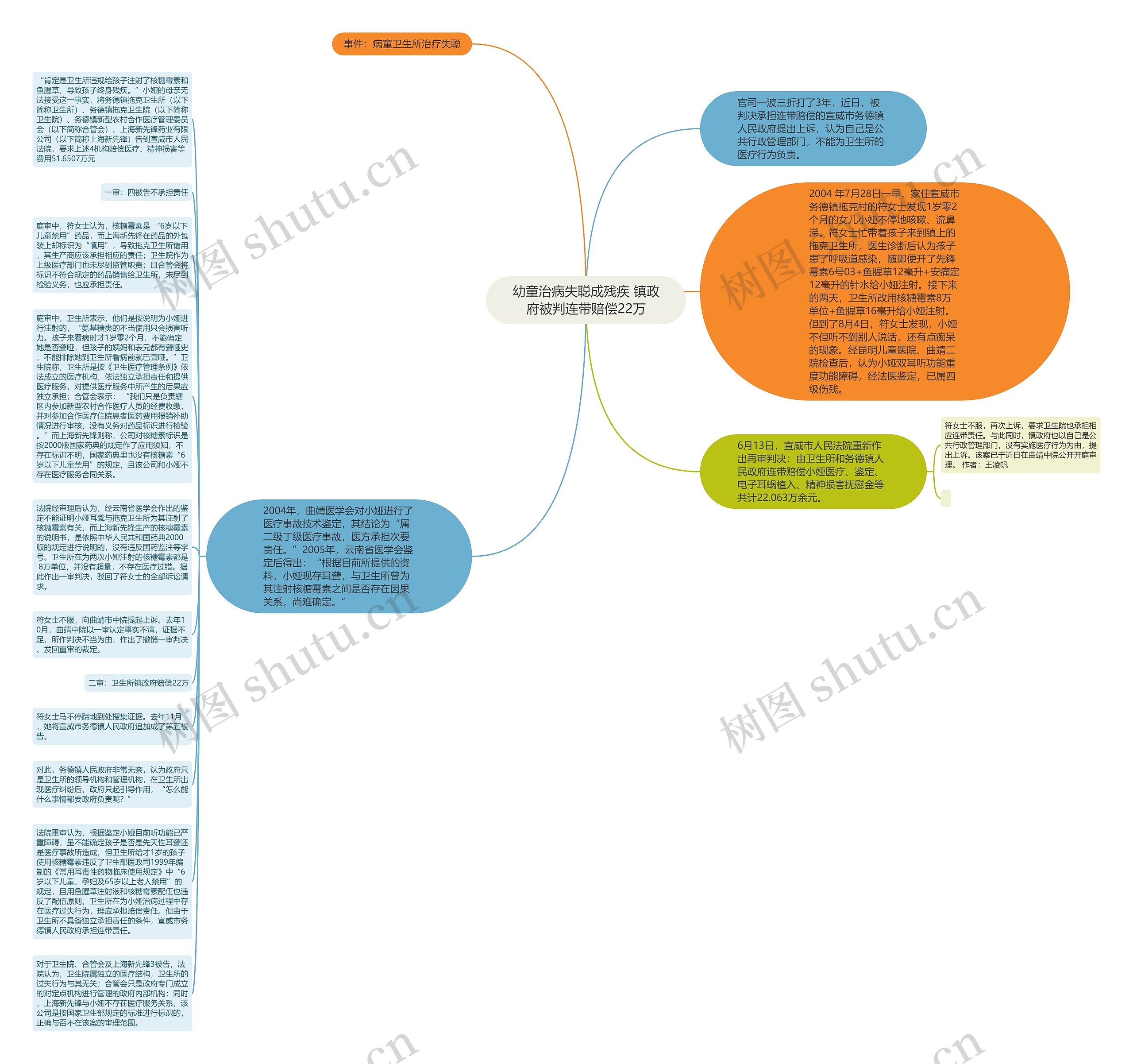 幼童治病失聪成残疾 镇政府被判连带赔偿22万思维导图