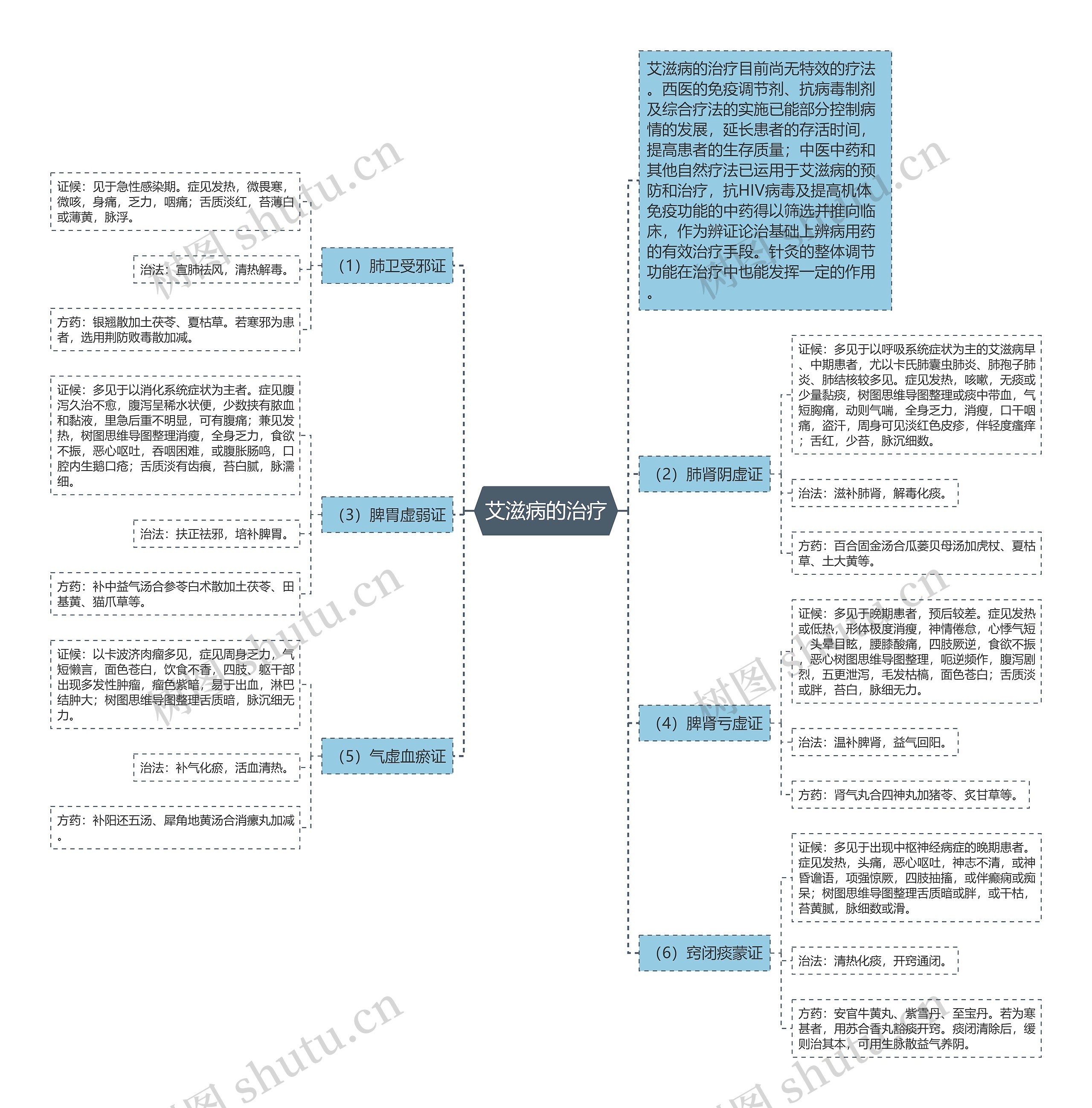 艾滋病的治疗思维导图