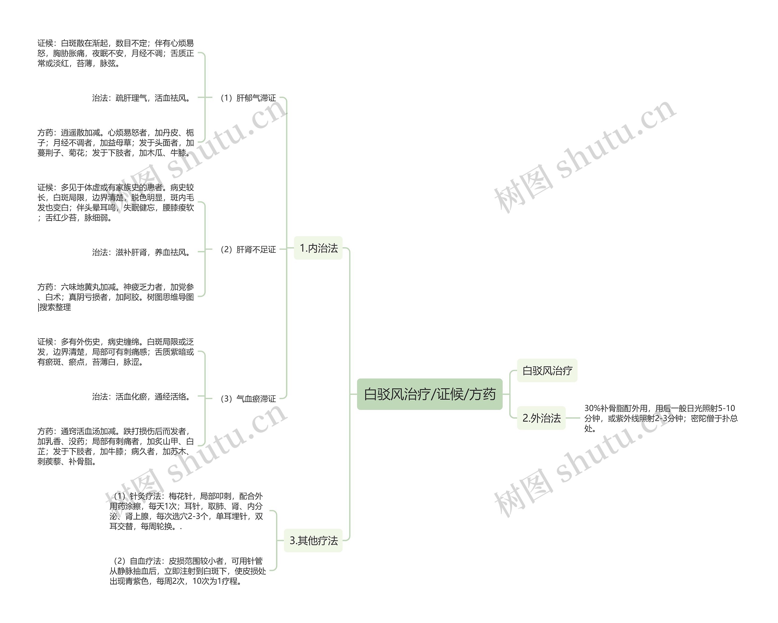 白驳风治疗/证候/方药思维导图