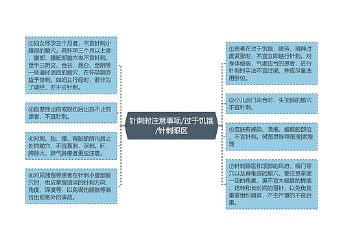 针刺时注意事项/过于饥饿/针刺眼区